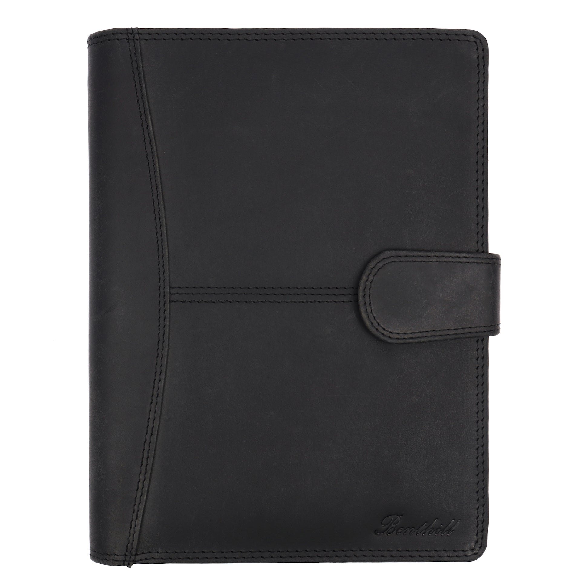 Benthill Arbeitsmappe A5 Echt Leder | Konferenzmappe aus echtem Leder | Reißverschluss Schreibmappe | Dokumentenmappe - Organizer