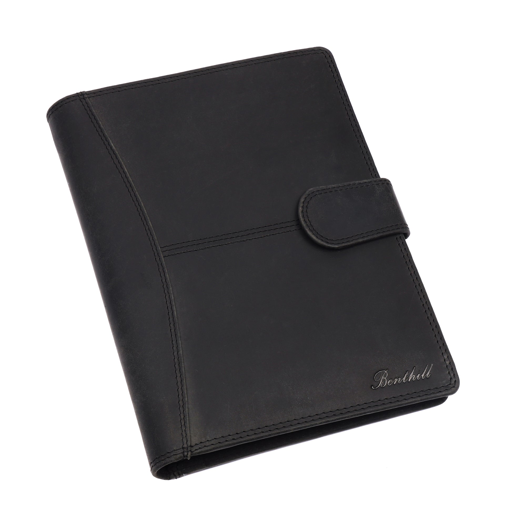 Benthill Arbeitsmappe A5 Echt Leder | Konferenzmappe aus echtem Leder | Reißverschluss Schreibmappe | Dokumentenmappe - Organizer