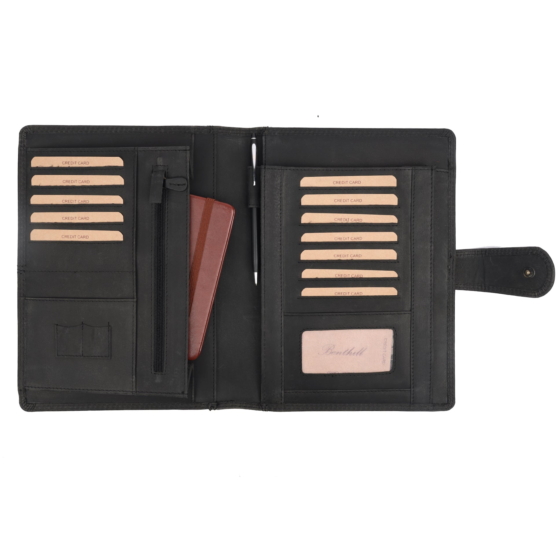 Benthill Arbeitsmappe A5 Echt Leder | Konferenzmappe aus echtem Leder | Reißverschluss Schreibmappe | Dokumentenmappe - Organizer