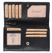 Benthill Portemonnaie Damen Leder - Hochwertige weiche Vintage EchtLeder Damen Geldbörse mit RFID Schutz - Grosse Damenbörse lang - Frauen Portmonee inkl. Geschenkbox