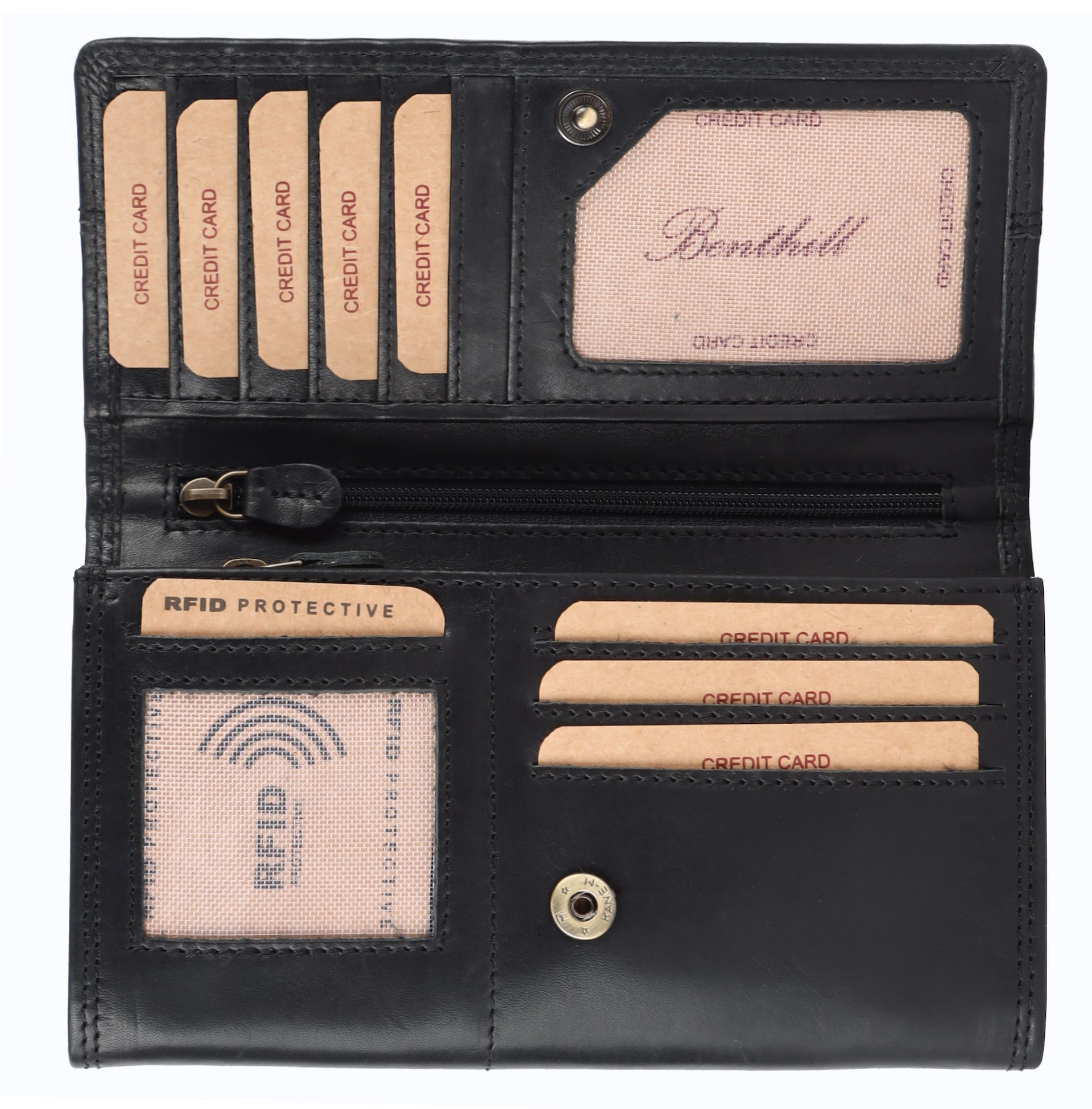 Benthill Portemonnaie Damen Leder - Hochwertige weiche Vintage EchtLeder Damen Geldbörse mit RFID Schutz - Grosse Damenbörse lang - Frauen Portmonee inkl. Geschenkbox