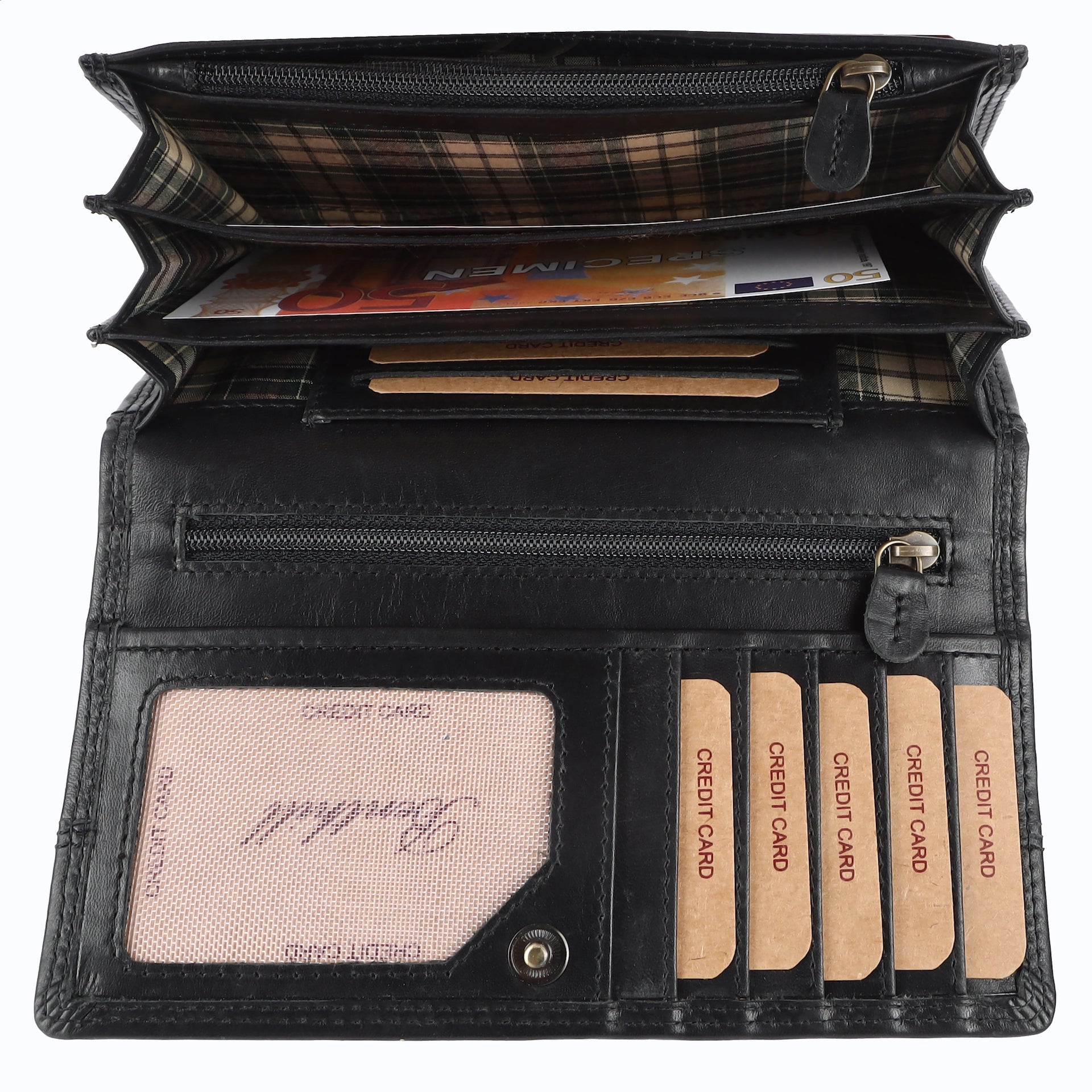 Benthill Portemonnaie Damen Leder - Hochwertige weiche Vintage EchtLeder Damen Geldbörse mit RFID Schutz - Grosse Damenbörse lang - Frauen Portmonee inkl. Geschenkbox