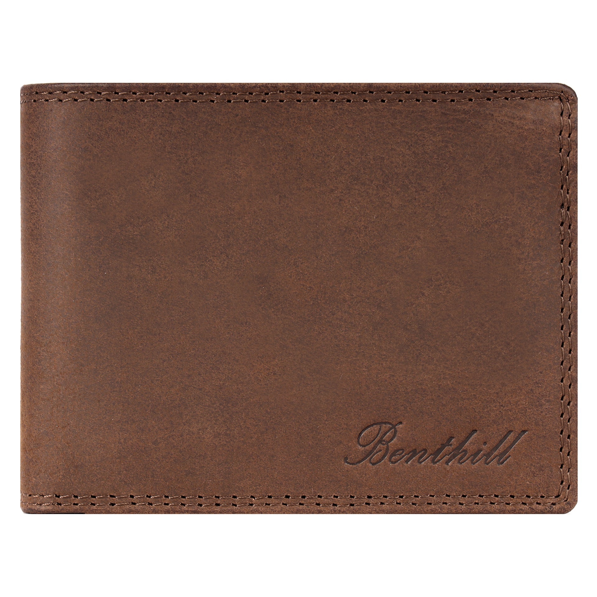 Benthill Geldbörse Herren Leder - Echtleder Geldbeutel mit RFID-Schutz - Slim Portemonnaie für Männer - Echtem Vintage Leder
