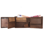 Benthill Geldbörse Herren Leder - Echtleder Geldbeutel mit RFID-Schutz - Slim Portemonnaie für Männer - Echtem Vintage Leder
