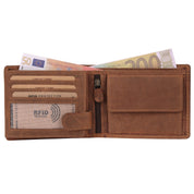Benthill Geldbörse Herren Leder - Echtleder Geldbeutel mit RFID-Schutz - Slim Portemonnaie für Männer - Echtem Vintage Leder