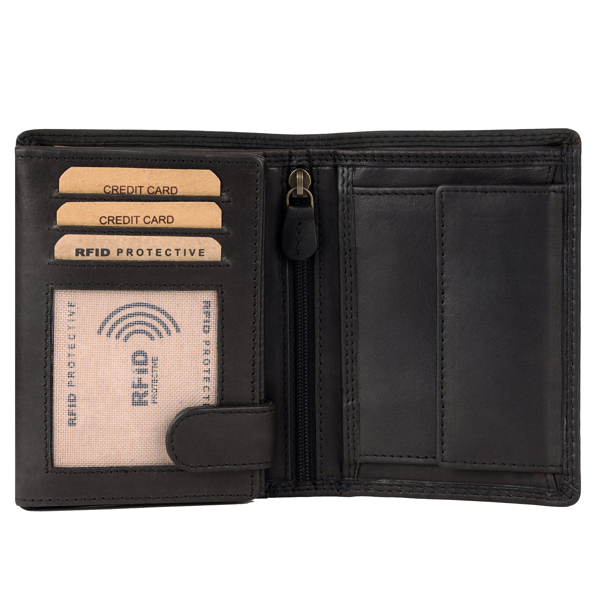 Benthill Geldbörse Herren Leder - Echtleder Geldbeutel mit RFID-Schutz - Slim Portemonnaie für Männer - Echtem Vintage Leder