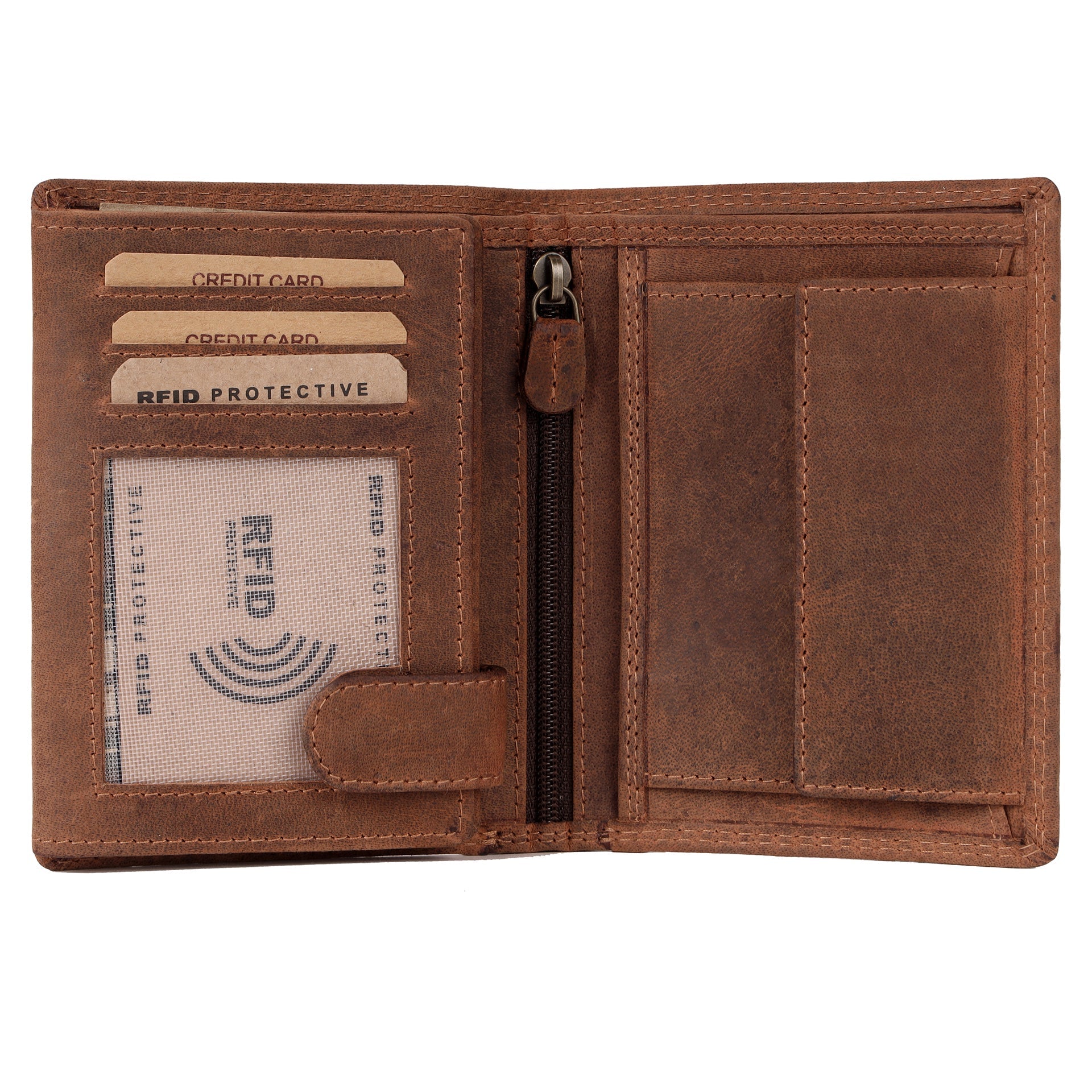 Benthill Geldbörse Herren Leder - Echtleder Geldbeutel mit RFID-Schutz - Slim Portemonnaie für Männer - Echtem Vintage Leder