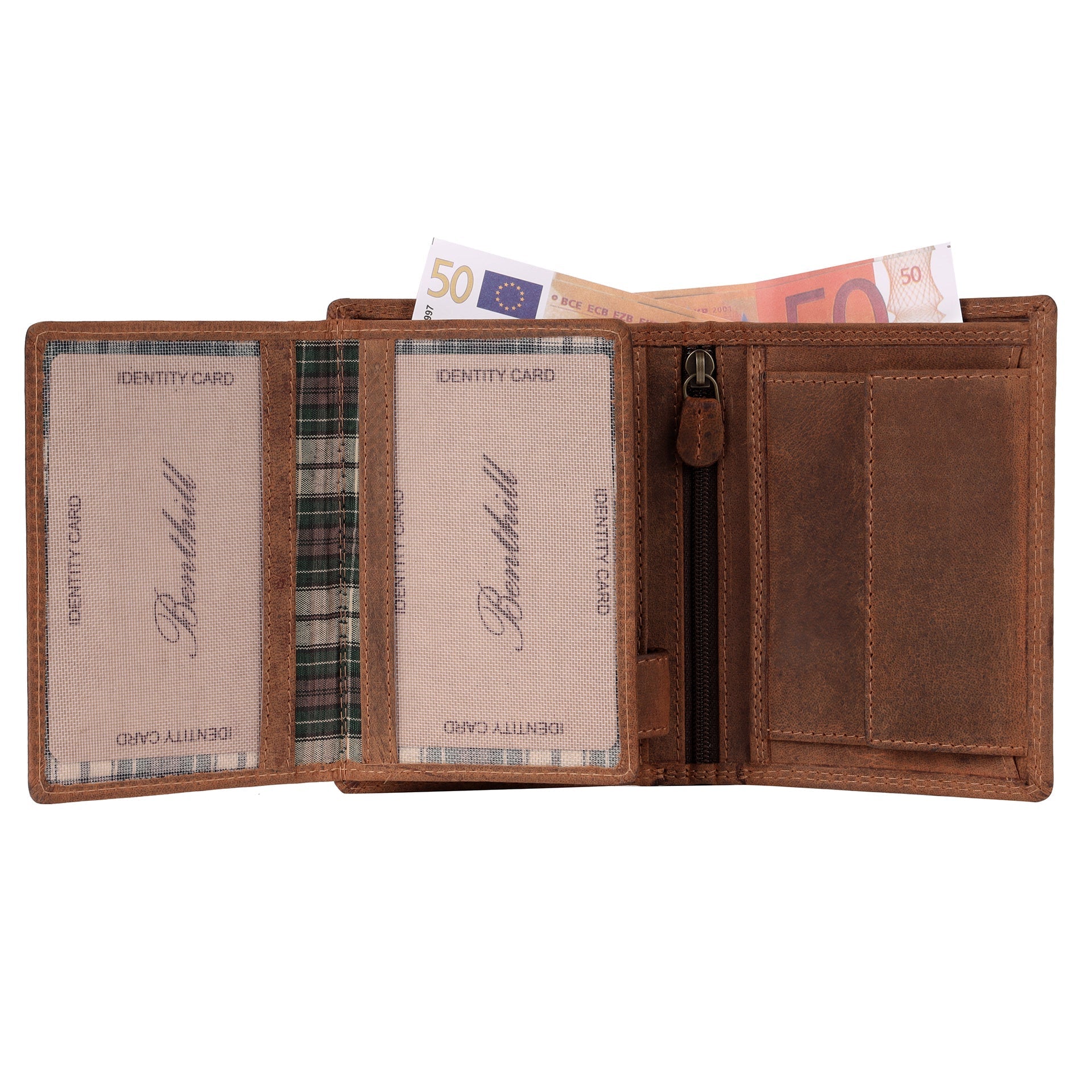 Benthill Geldbörse Herren Leder - Echtleder Geldbeutel mit RFID-Schutz - Slim Portemonnaie für Männer - Echtem Vintage Leder