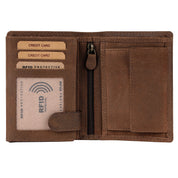 Benthill Geldbörse Herren Leder - Echtleder Geldbeutel mit RFID-Schutz - Slim Portemonnaie für Männer - Echtem Vintage Leder