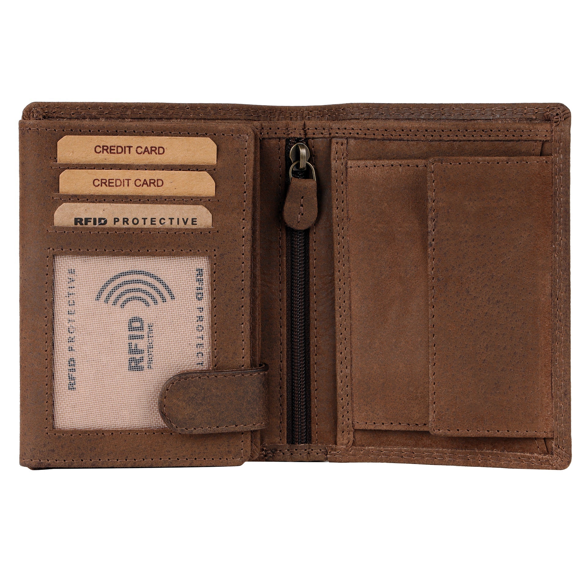 Benthill Geldbörse Herren Leder - Echtleder Geldbeutel mit RFID-Schutz - Slim Portemonnaie für Männer - Echtem Vintage Leder