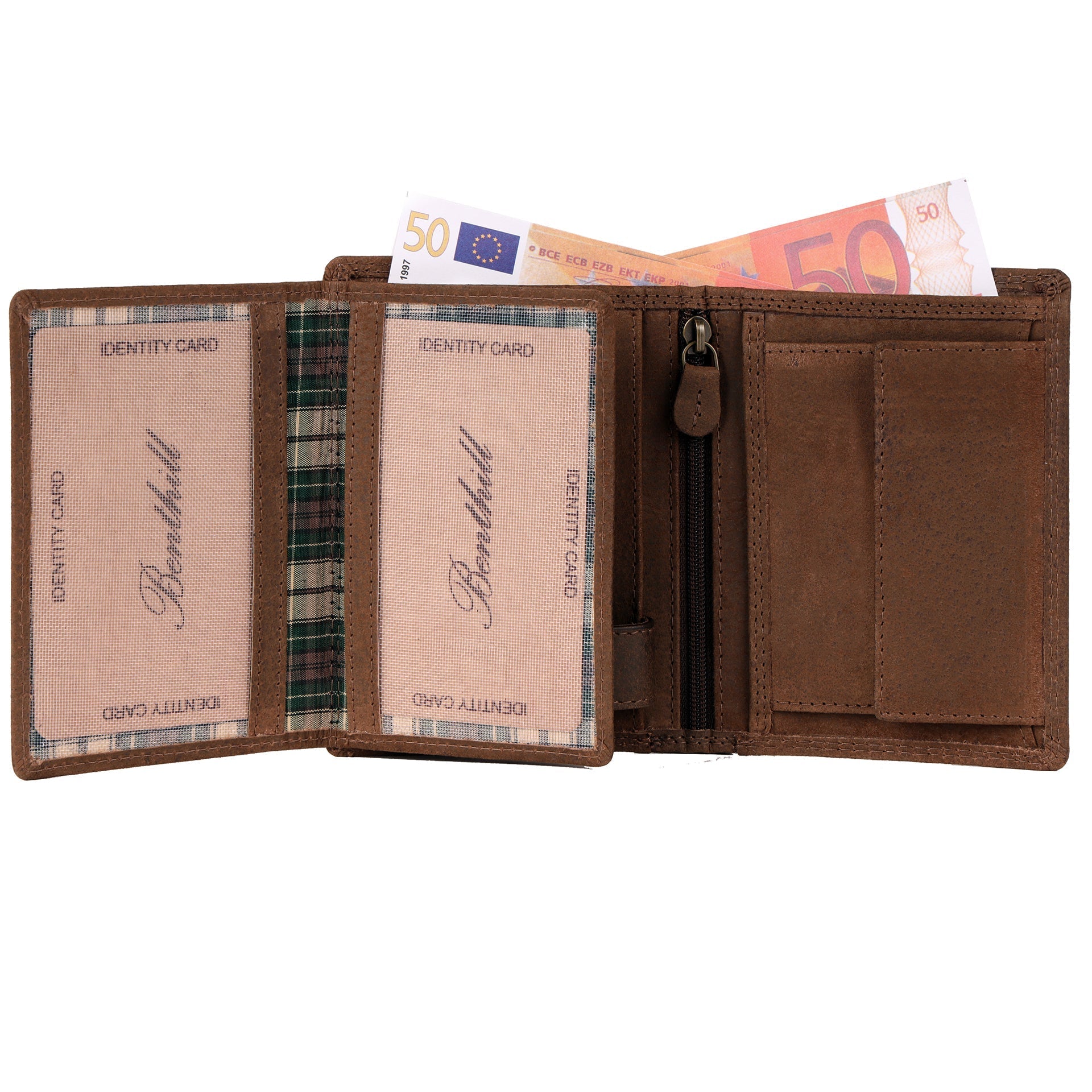 Benthill Geldbörse Herren Leder - Echtleder Geldbeutel mit RFID-Schutz - Slim Portemonnaie für Männer - Echtem Vintage Leder