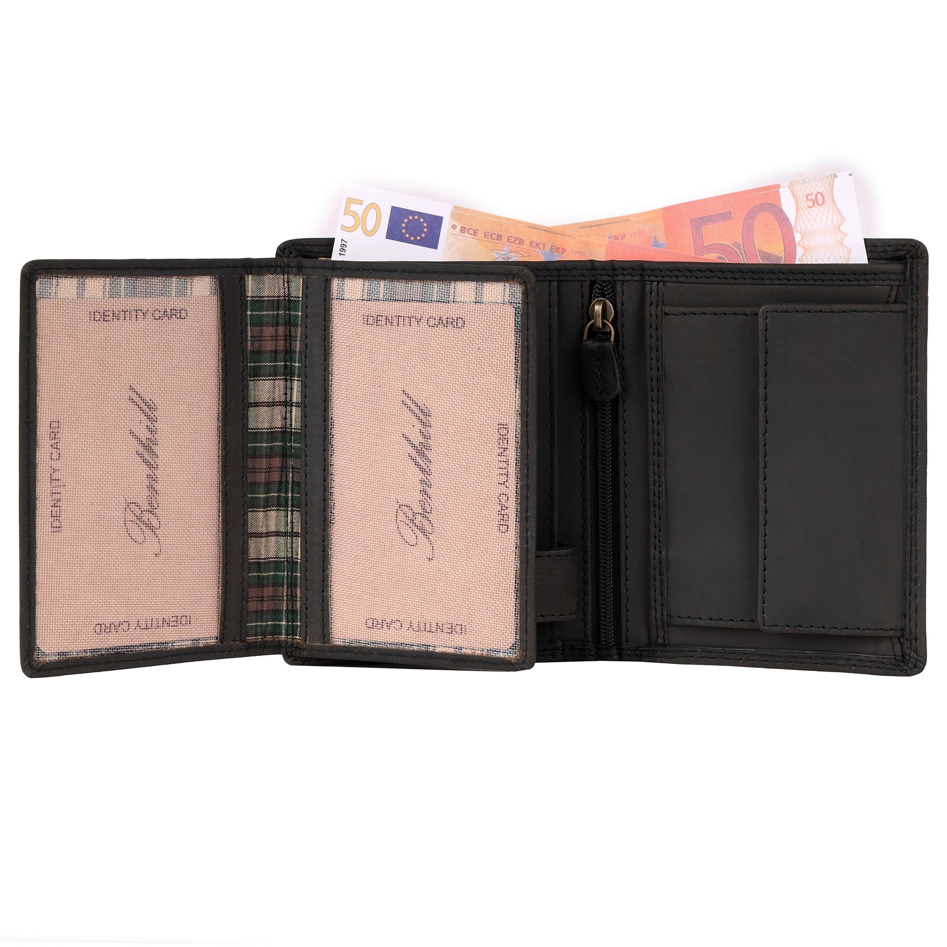 Benthill Geldbörse Herren Leder - Echtleder Geldbeutel mit RFID-Schutz - Slim Portemonnaie für Männer - Echtem Vintage Leder