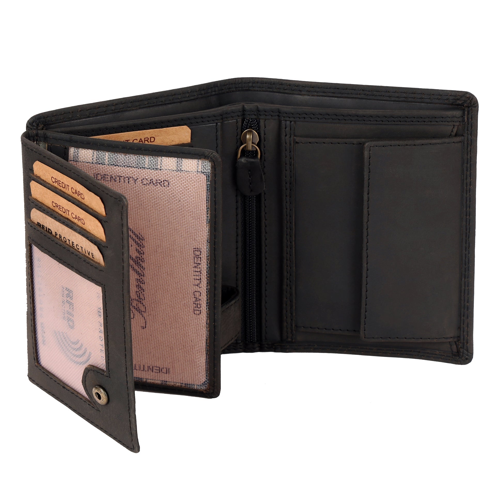 Benthill Geldbörse Herren Leder - Echtleder Geldbeutel mit RFID-Schutz - Slim Portemonnaie für Männer - Echtem Vintage Leder