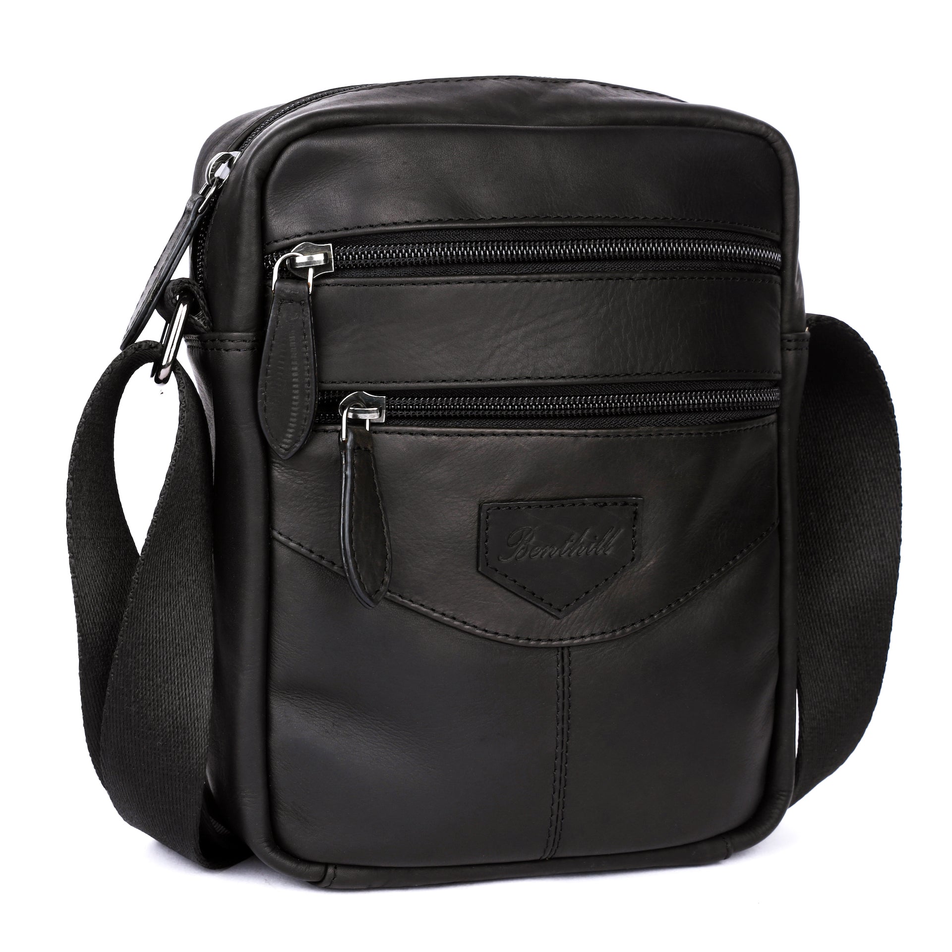 Benthill Umhängetasche Echt Leder | Herren & Damen Schultertasche aus Rindsleder | Messenger