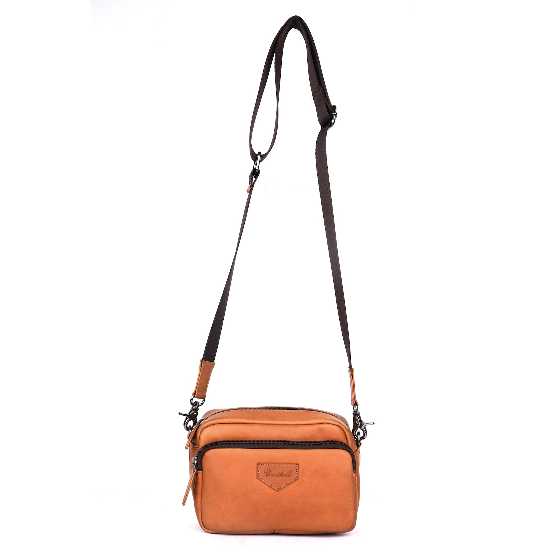 Benthill Schultertasche Herren Damen Echt-Leder | Herren Umhängetasche aus hochwertigem Rindsleder | Vintage Echtleder Bag