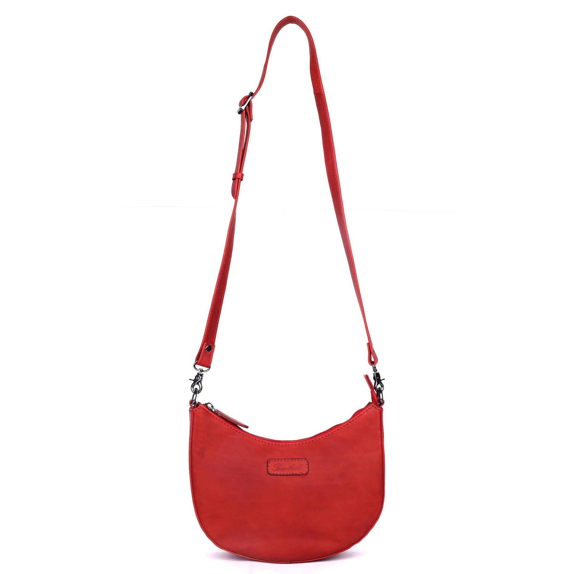 Benthill Schultertasche Damen Echt Leder | Henkeltasche aus hochwertigem Rindsleder | Kleine Vintage Hobo Bag Beutel