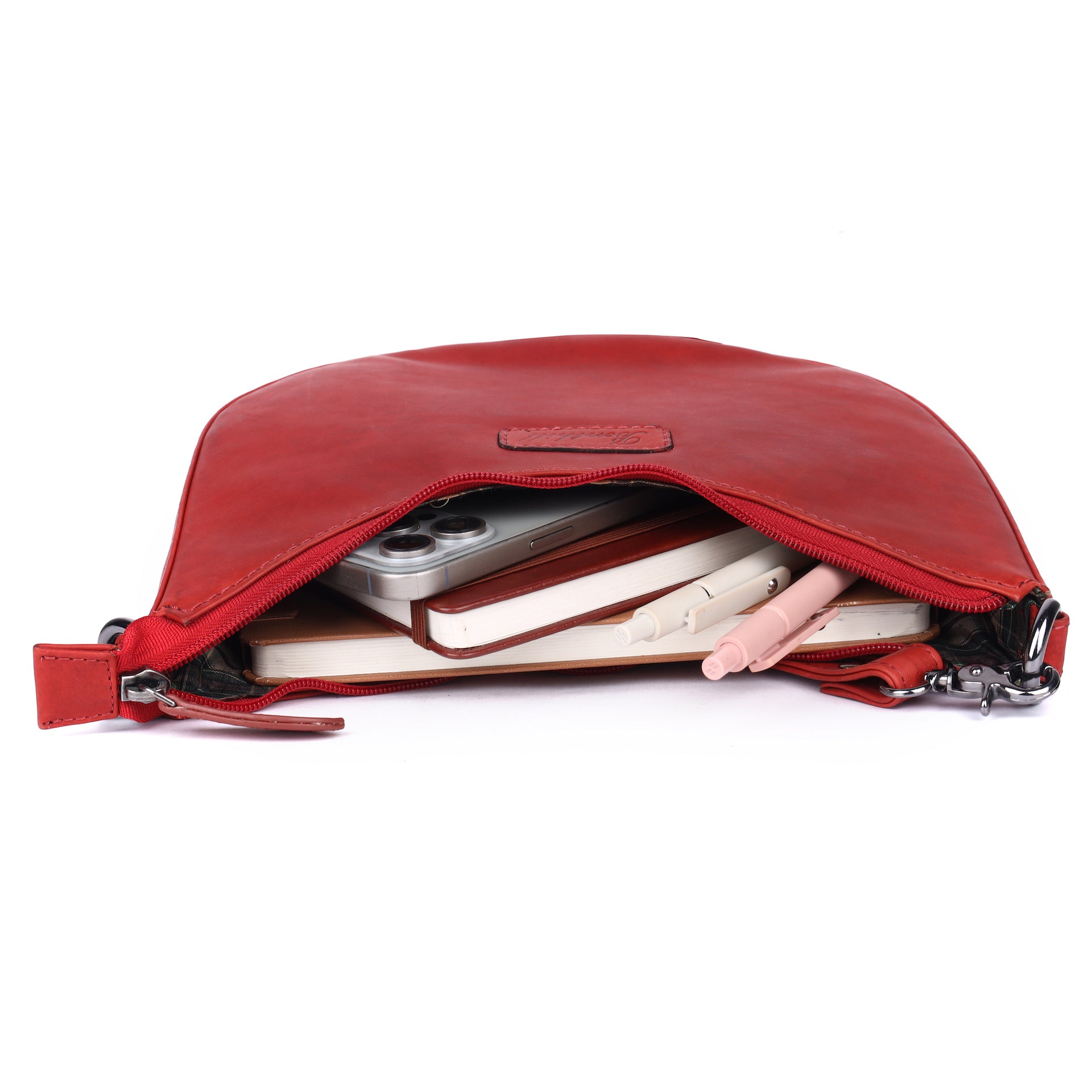 Benthill Schultertasche Damen Echt Leder | Henkeltasche aus hochwertigem Rindsleder | Kleine Vintage Hobo Bag Beutel