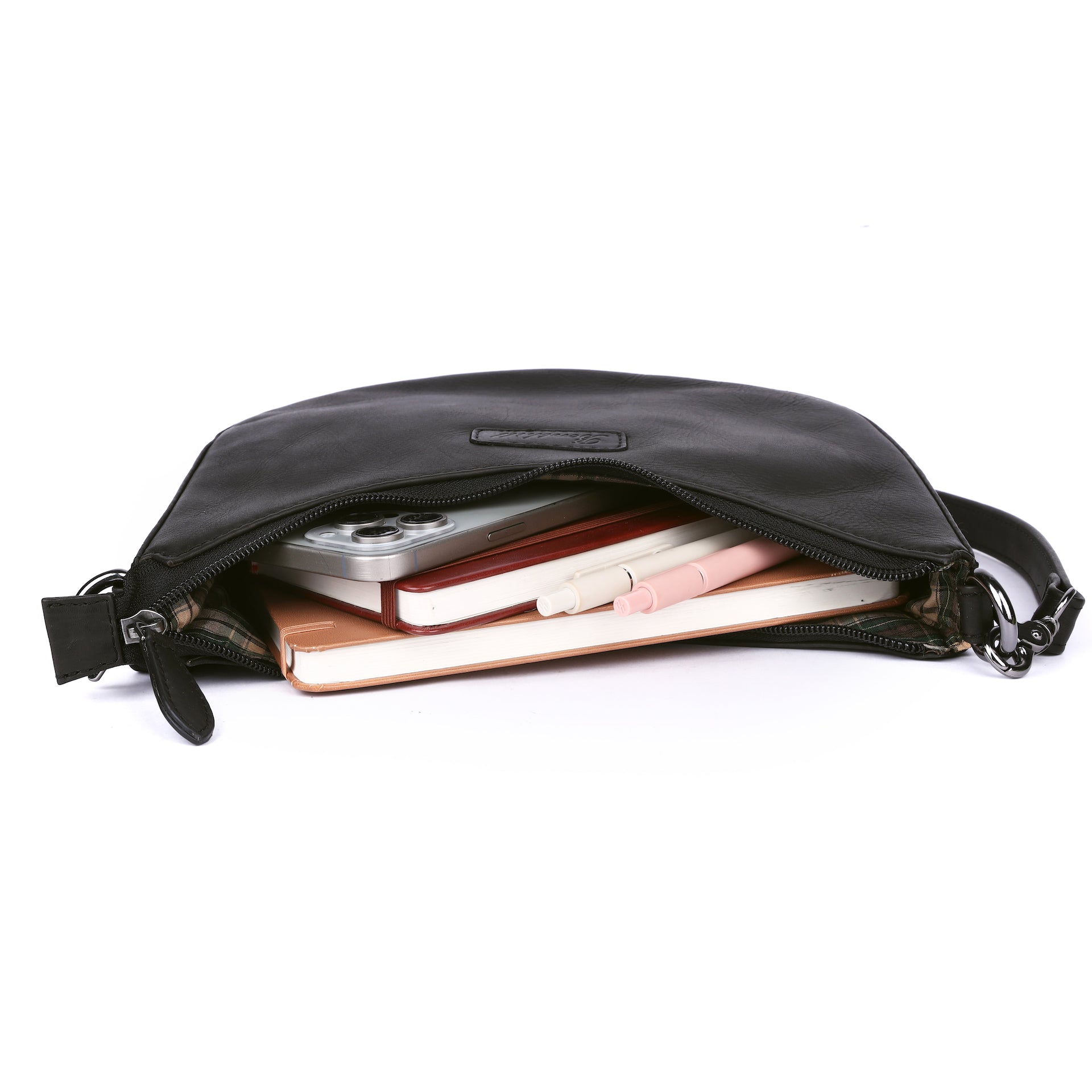Benthill Schultertasche Damen Echt Leder | Henkeltasche aus hochwertigem Rindsleder | Kleine Vintage Hobo Bag Beutel