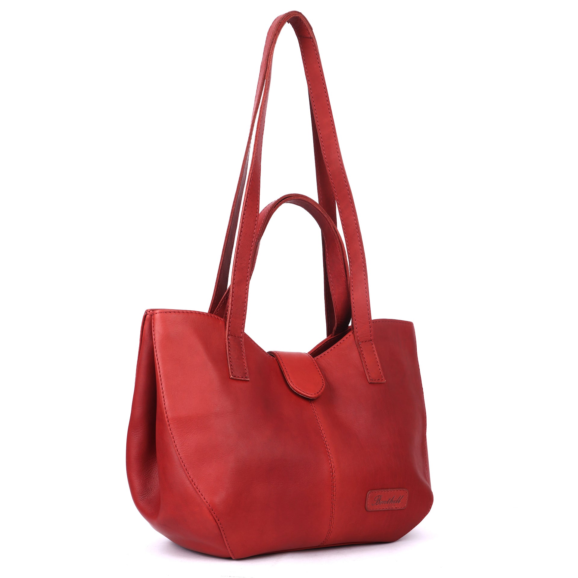 Benthill Umhängetasche Damen Leder | Shopper aus weichem hochwertigem Echtleder | Handtasche Vintage Fashion Bag Beutel | Schultertasche