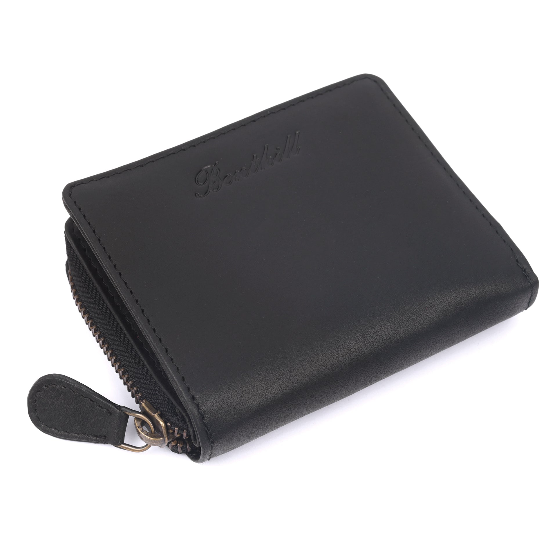 Benthill Kleine Geldbörse Echt Leder | Damen & Herren Portemonnaie mit RFID Schutz | 8 Kartenfächer | Slim-Wallet inkl. Geschenkbox