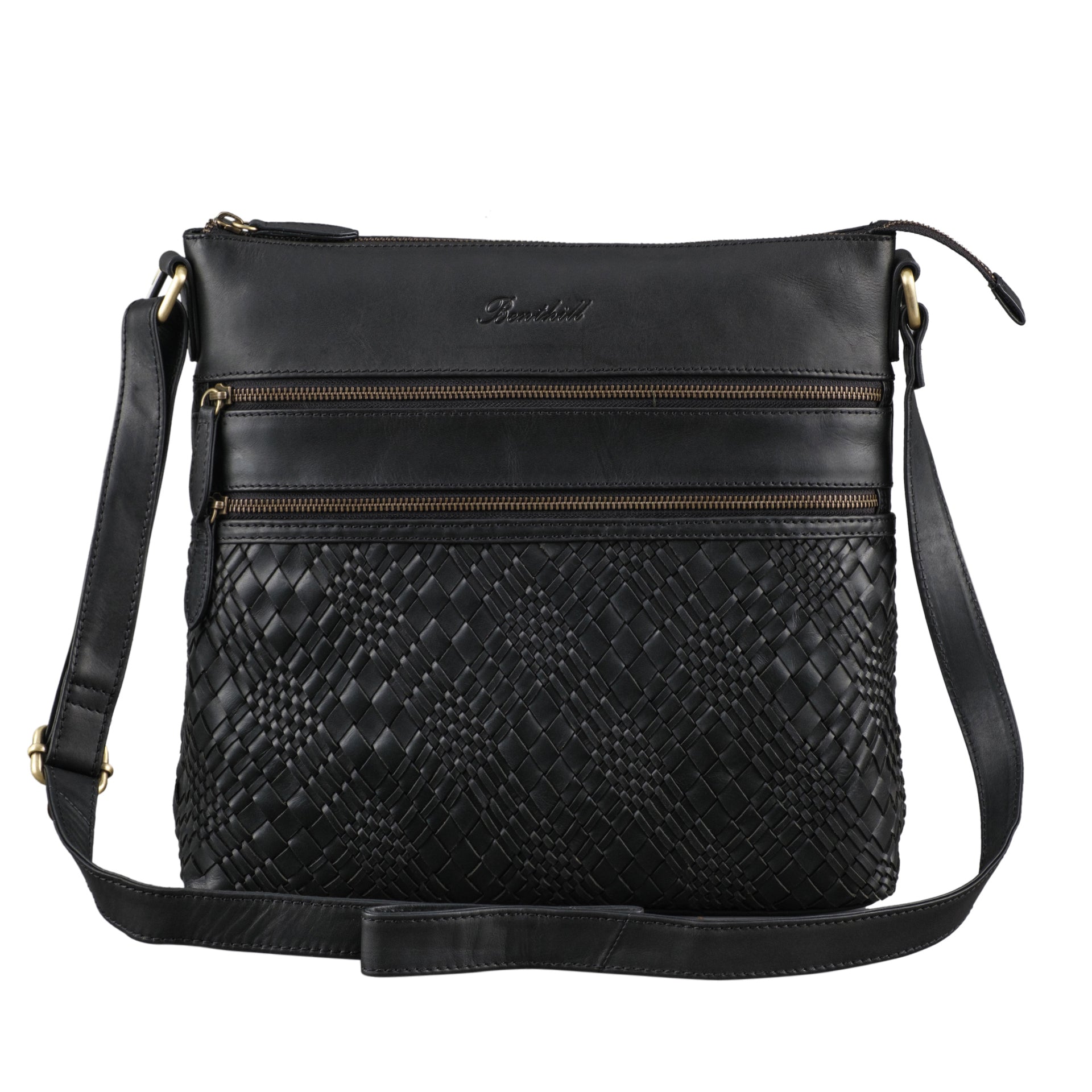 Benthill Schultertasche Damen Echt Leder | Umhängetasche aus echtem Rindsleder | Frauen Handtasche Vintage | Shopper Bag Beutel