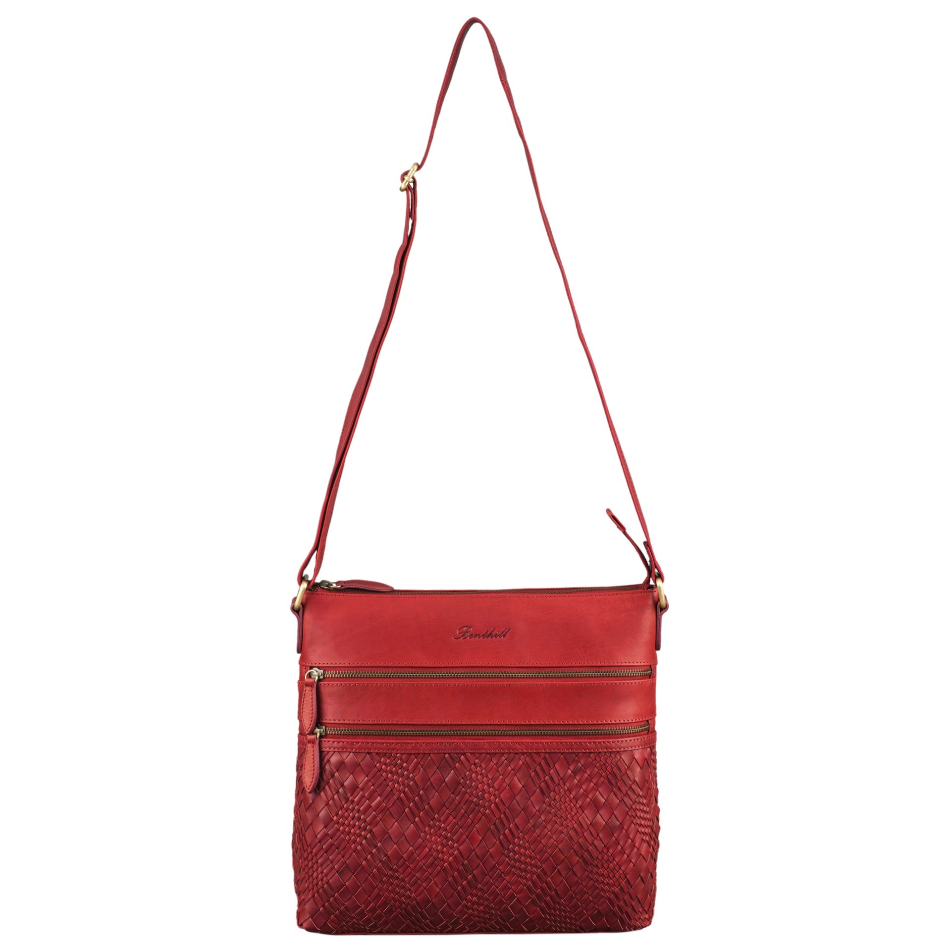 Benthill Schultertasche Damen Echt Leder | Umhängetasche aus echtem Rindsleder | Frauen Handtasche Vintage | Shopper Bag Beutel