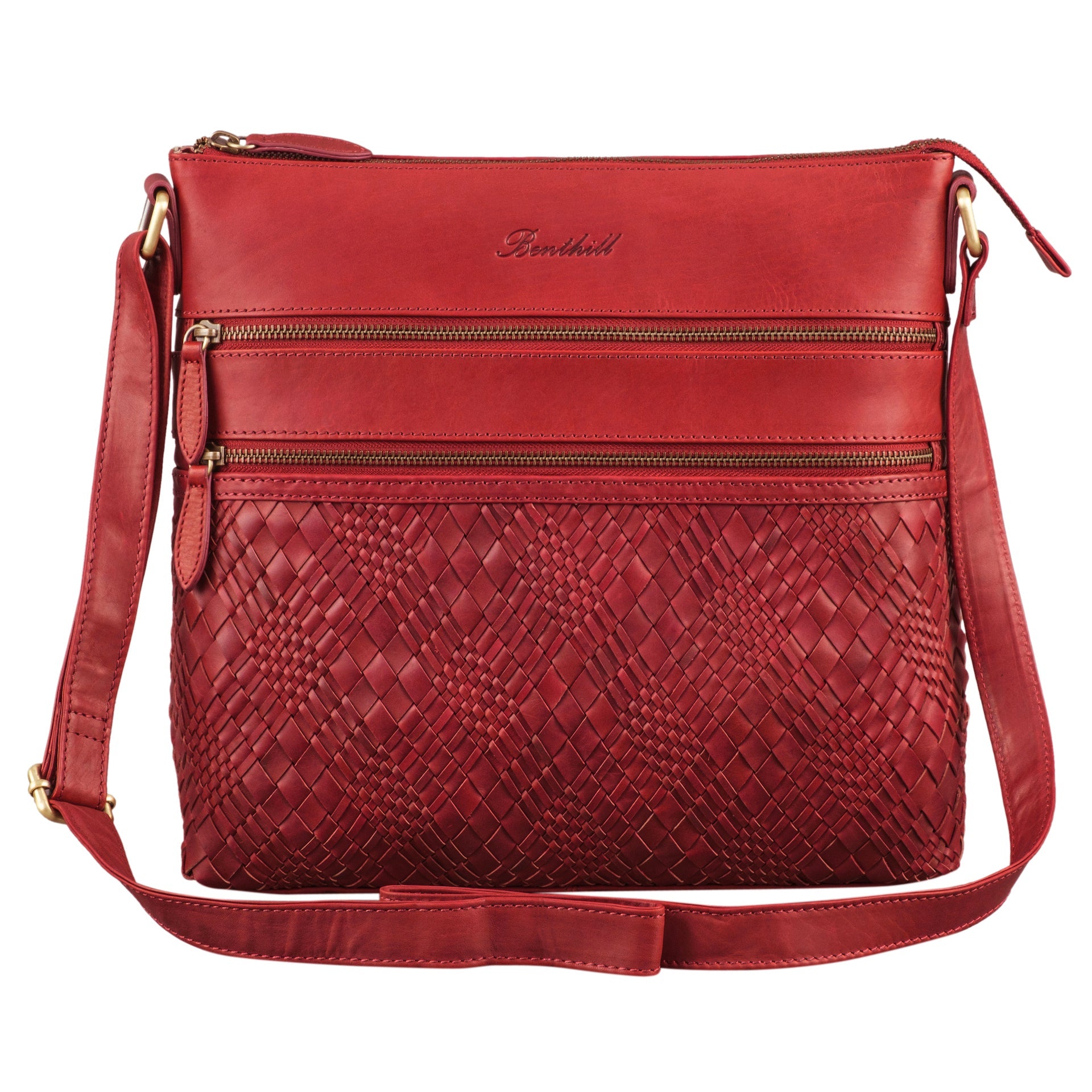 Benthill Schultertasche Damen Echt Leder | Umhängetasche aus echtem Rindsleder | Frauen Handtasche Vintage | Shopper Bag Beutel