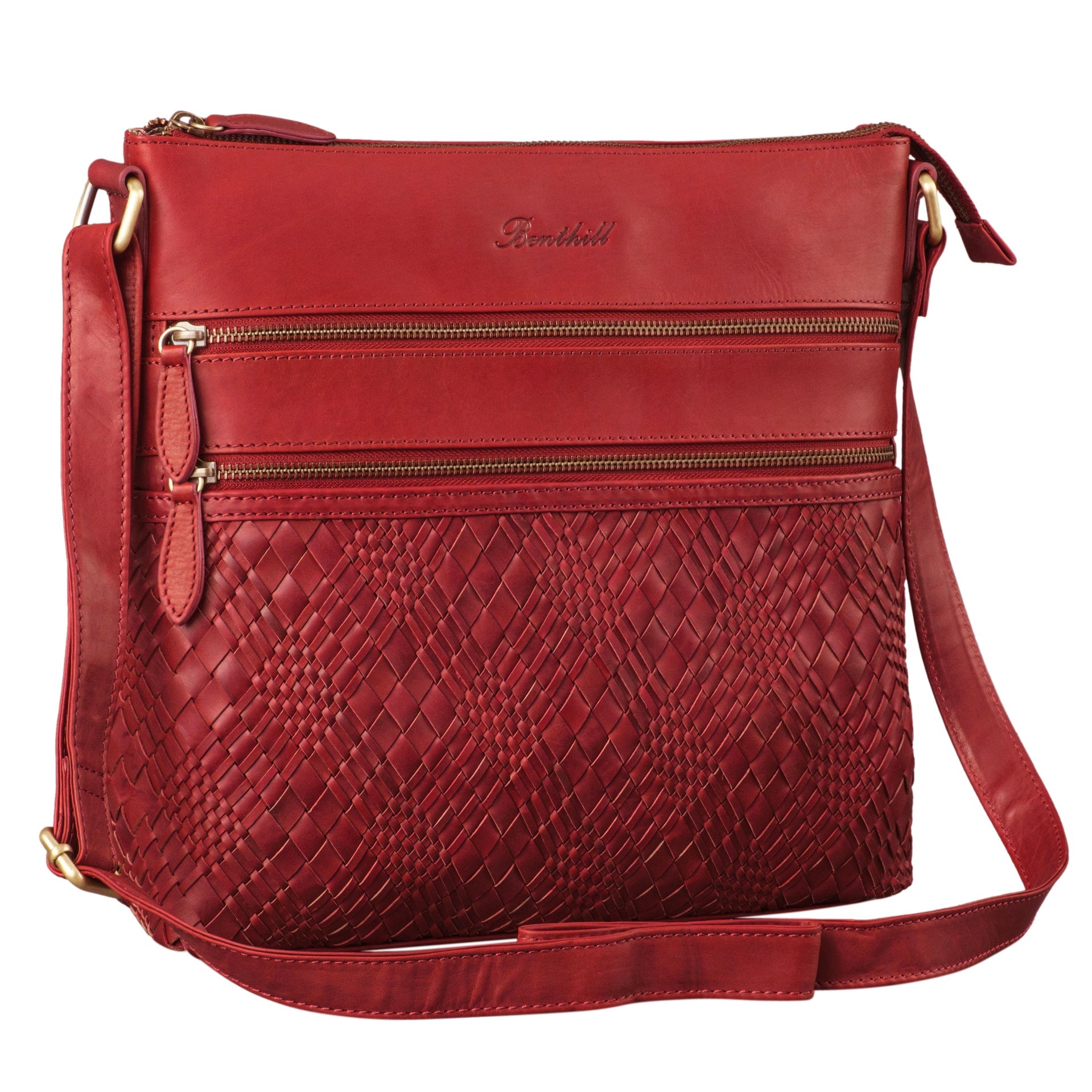 Benthill Schultertasche Damen Echt Leder | Umhängetasche aus echtem Rindsleder | Frauen Handtasche Vintage | Shopper Bag Beutel