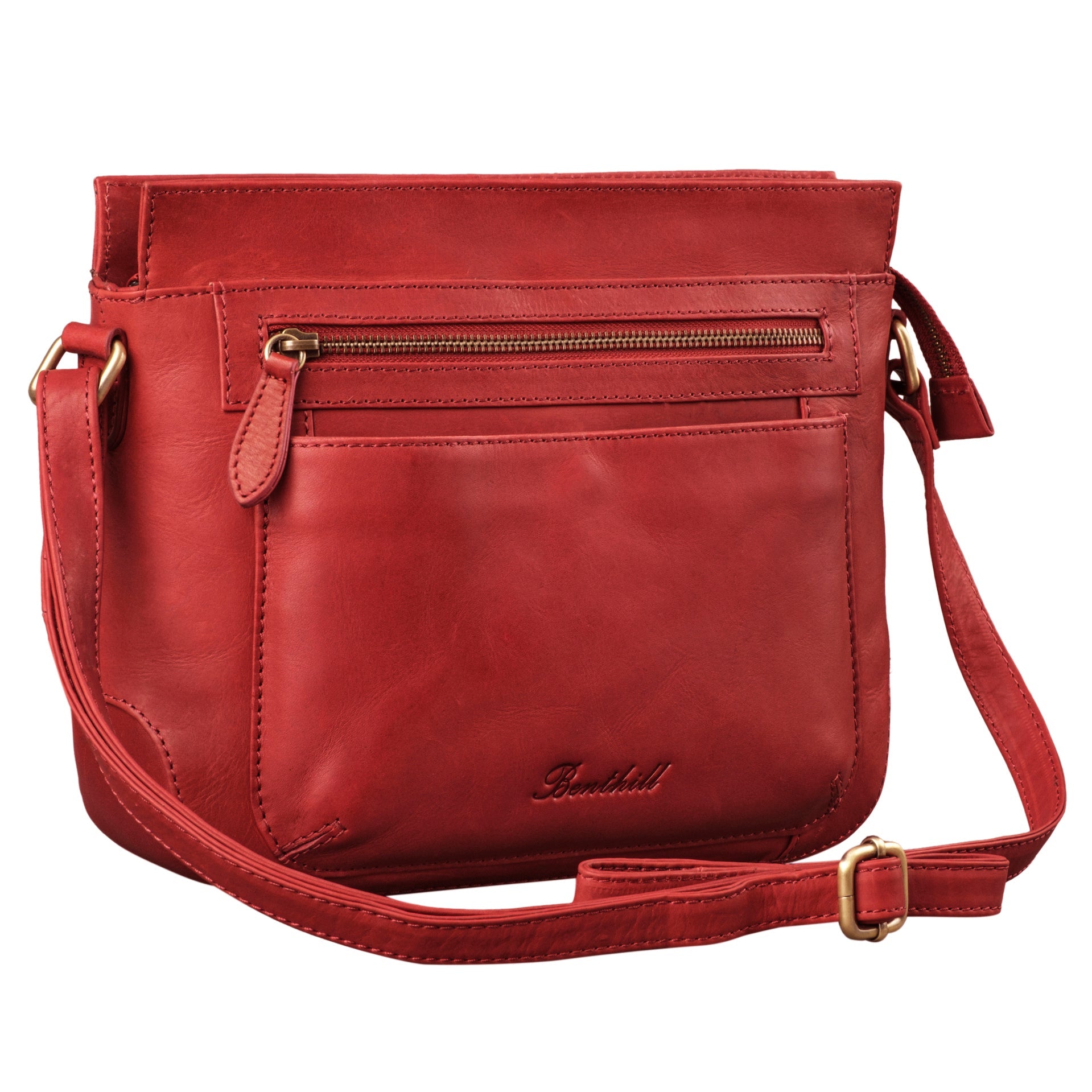 Benthill Echt Leder Damen Schultertasche | Vintage Umhängetasche aus weichem Rindsleder | Ledertasche für Frauen | Kleine Damentasche