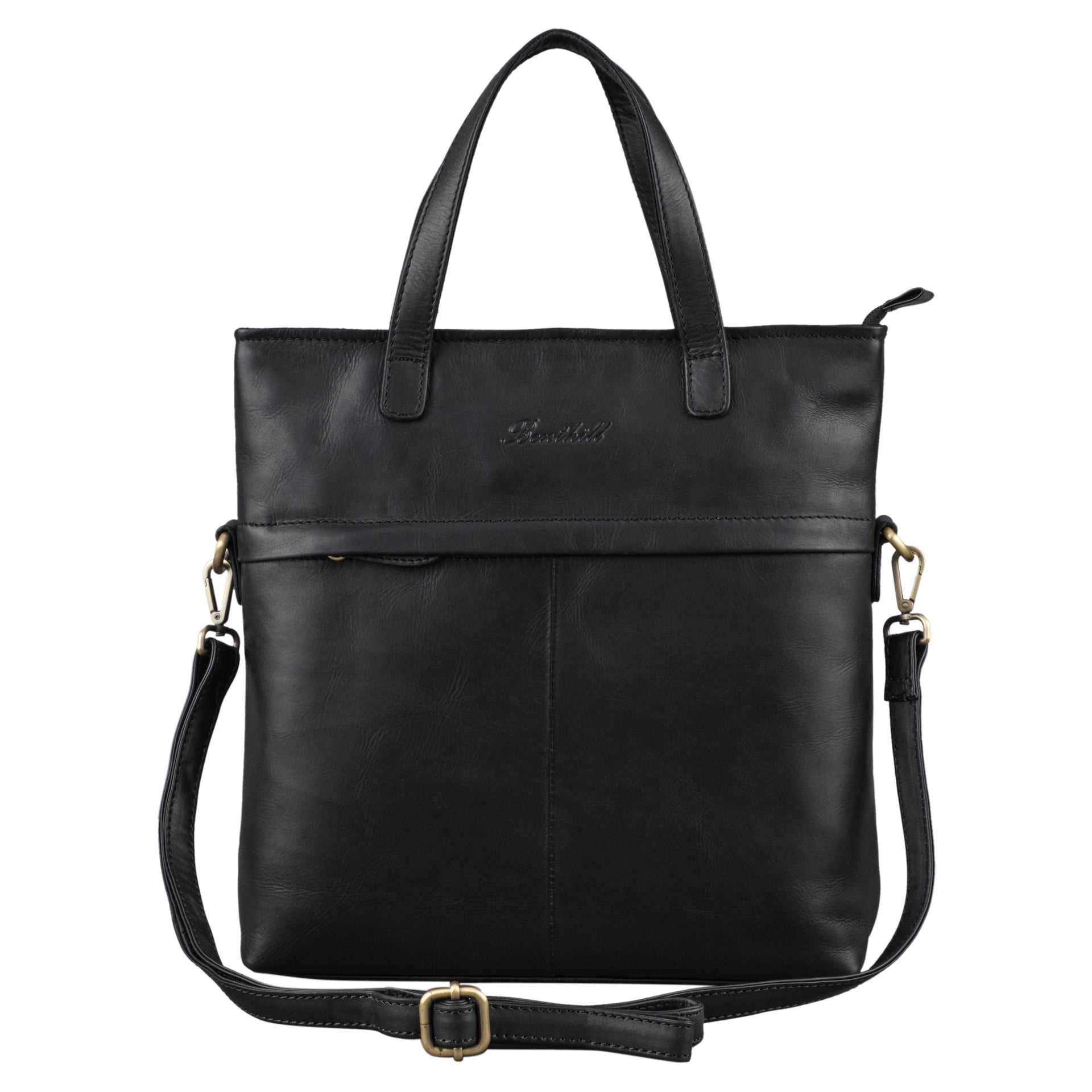 Benthill Leder Shopper Damen | Umhängetasche aus echtem Rindsleder | Große Schultertasche mit Henkeln | Vintage Handtasche
