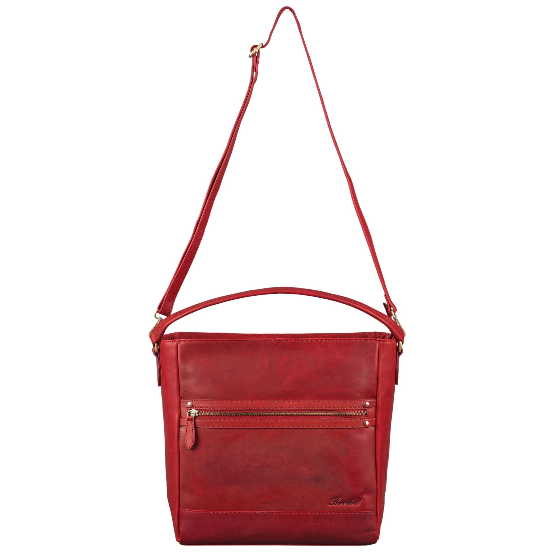 Benthill Leder Handtasche Damen | Ladies Shopper aus echtem Rindsleder | Hochwertige Frauen Schultertasche | Große Vintage Umhängetasche