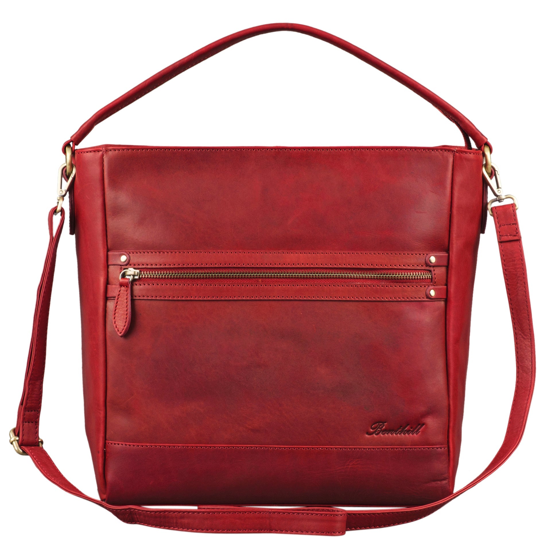 Benthill Leder Handtasche Damen | Ladies Shopper aus echtem Rindsleder | Hochwertige Frauen Schultertasche | Große Vintage Umhängetasche