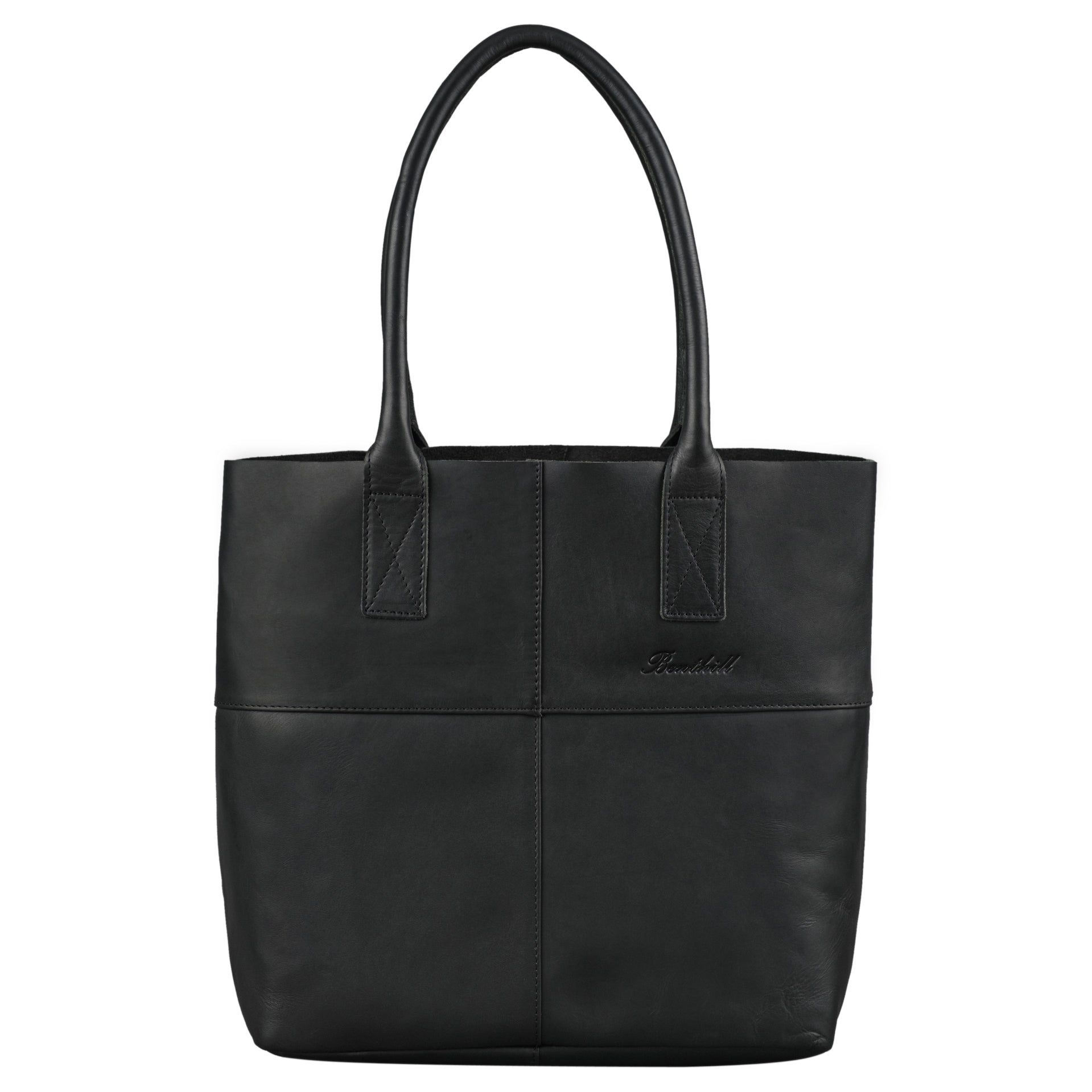 Benthill Shopper Leder Damen | Einfache Schultertasche ohne Reißverschluss | Vintage Handtasche aus echtem Rindsleder | Hochwertiger Beutel