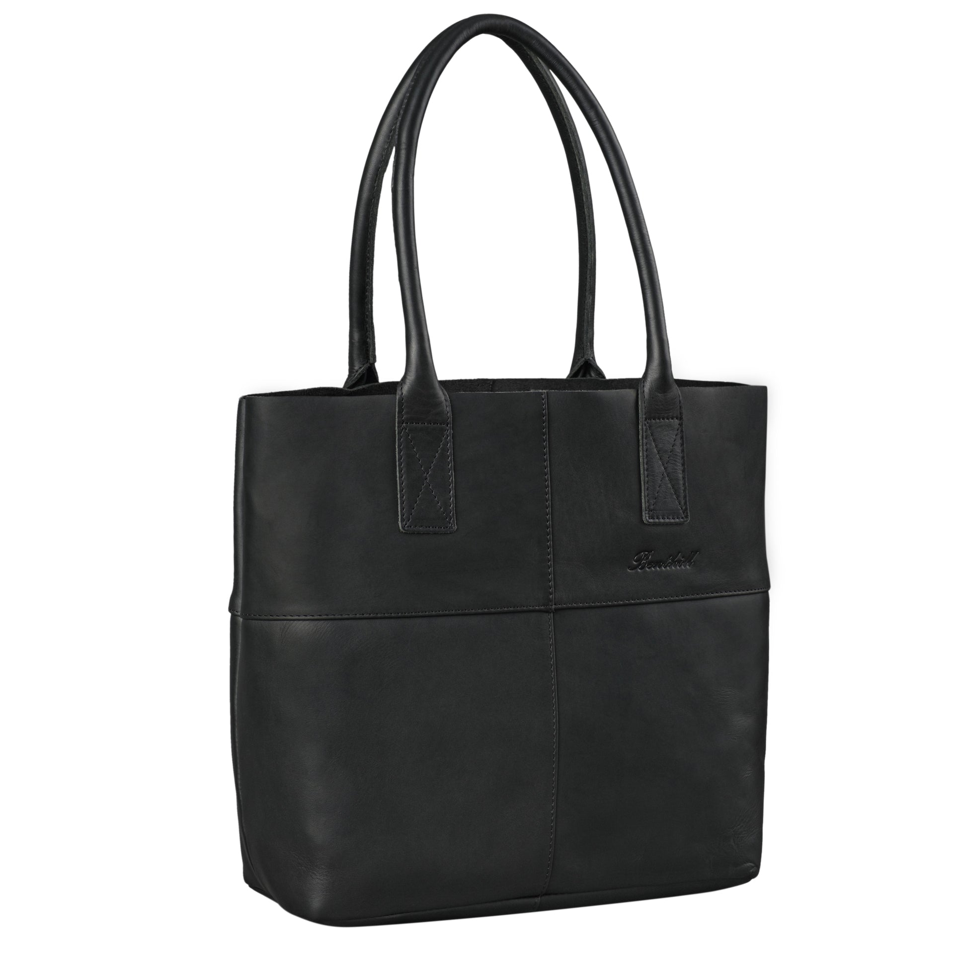 Benthill Shopper Leder Damen | Einfache Schultertasche ohne Reißverschluss | Vintage Handtasche aus echtem Rindsleder | Hochwertiger Beutel