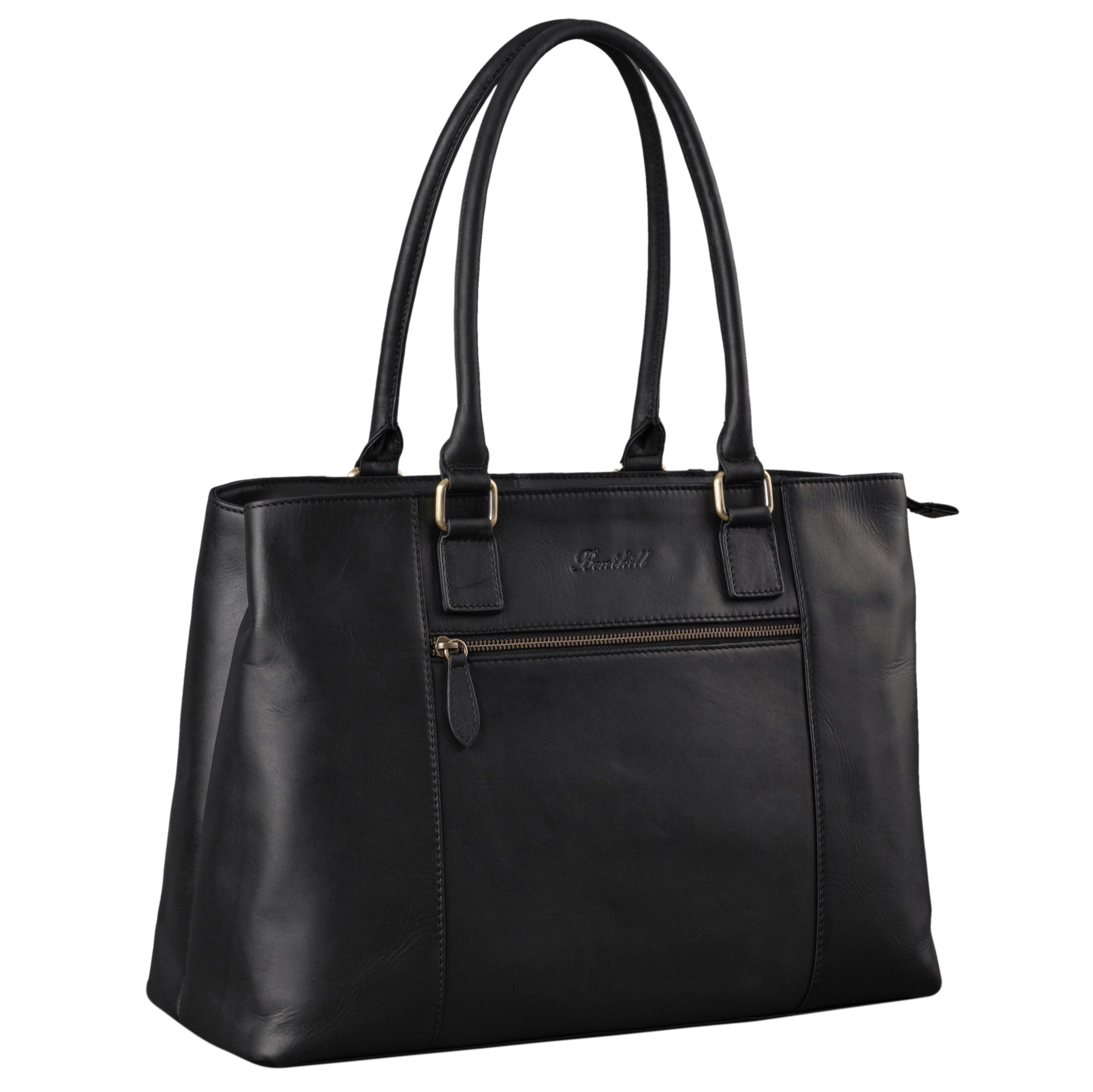 Benthill Damen Tasche Echt Leder | Große Handtasche aus echtem Rindsleder | Vintage Henkeltasche mit vielen Fächern | Damen Schultertasche Gross mit viel Platz