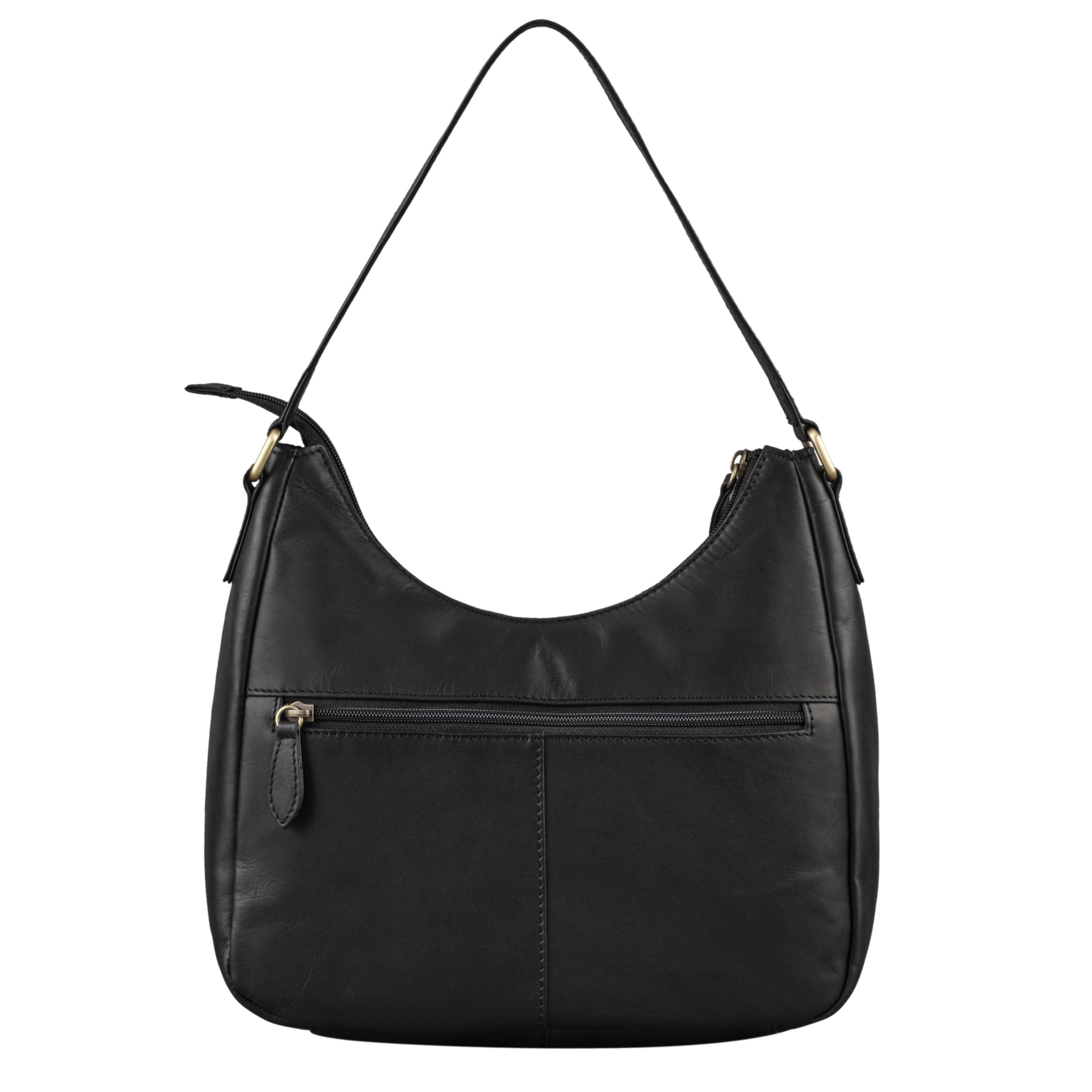 Benthill Handtasche Damen Echt Leder | Schultertasche aus echtem Rindsleder | Umhängetasche mit Reißverschluss | Ledertasche mit Henkel & Umhängegurt