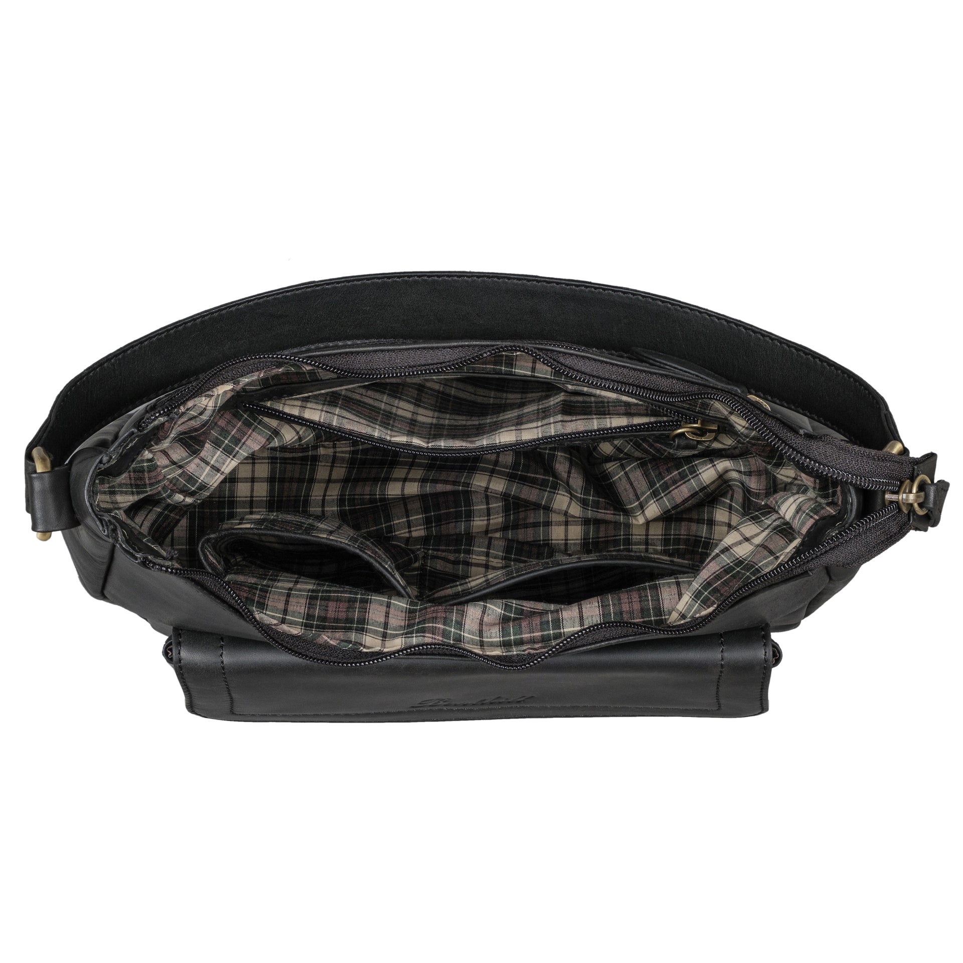Benthill Handtasche Damen Echt Leder | Schultertasche aus echtem Rindsleder | Umhängetasche mit Reißverschluss | Ledertasche mit Henkel & Umhängegurt
