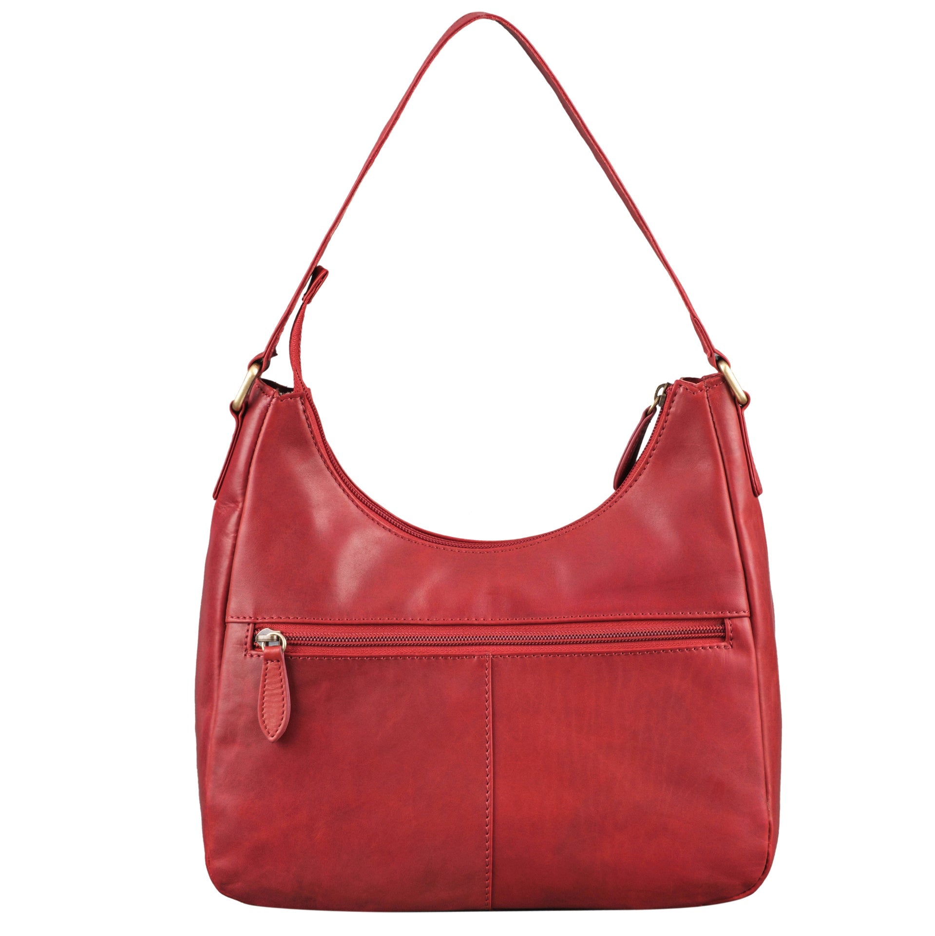 Benthill Handtasche Damen Echt Leder | Schultertasche aus echtem Rindsleder | Umhängetasche mit Reißverschluss | Ledertasche mit Henkel & Umhängegurt