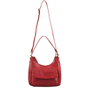 Benthill Handtasche Damen Echt Leder | Schultertasche aus echtem Rindsleder | Umhängetasche mit Reißverschluss | Ledertasche mit Henkel & Umhängegurt