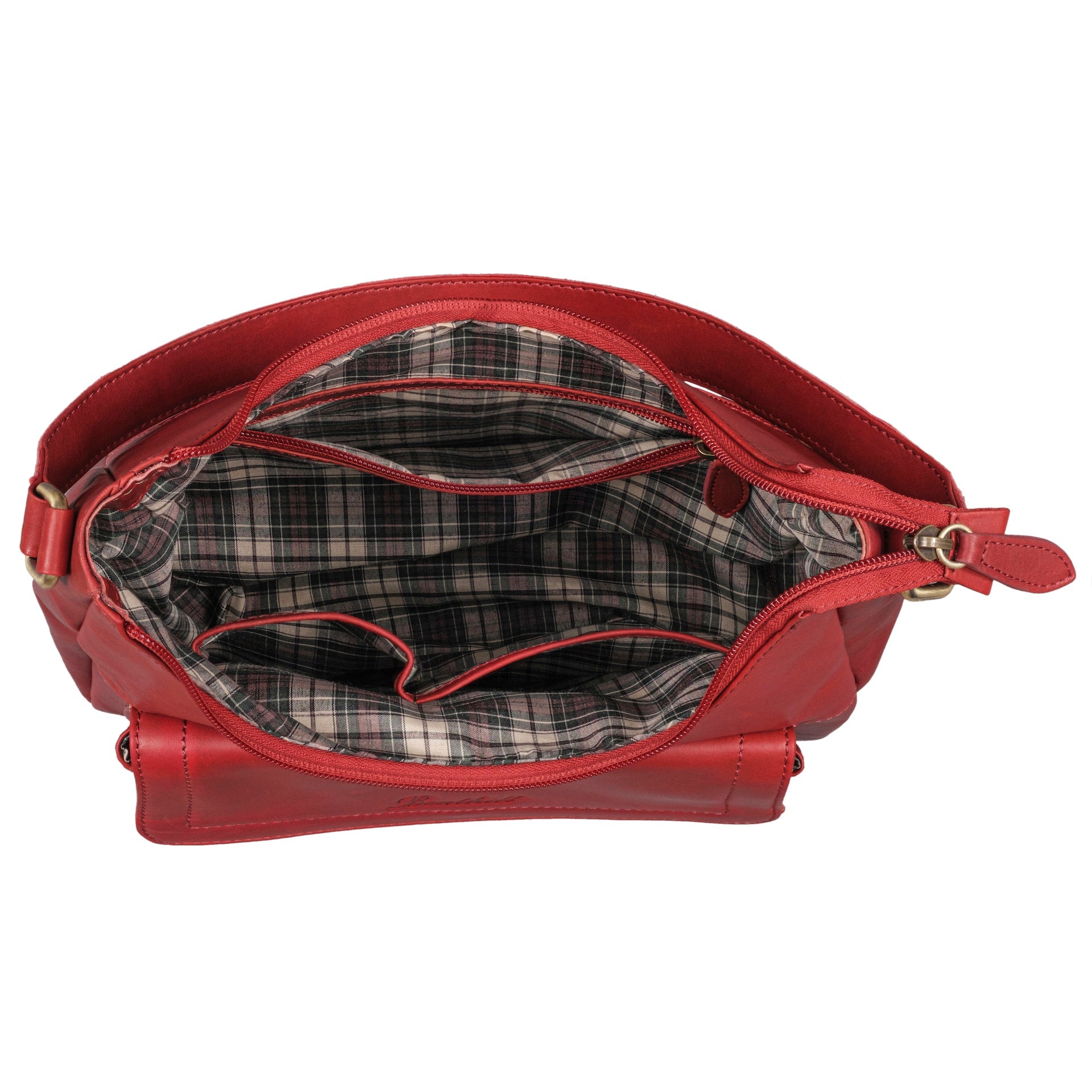 Benthill Handtasche Damen Echt Leder | Schultertasche aus echtem Rindsleder | Umhängetasche mit Reißverschluss | Ledertasche mit Henkel & Umhängegurt
