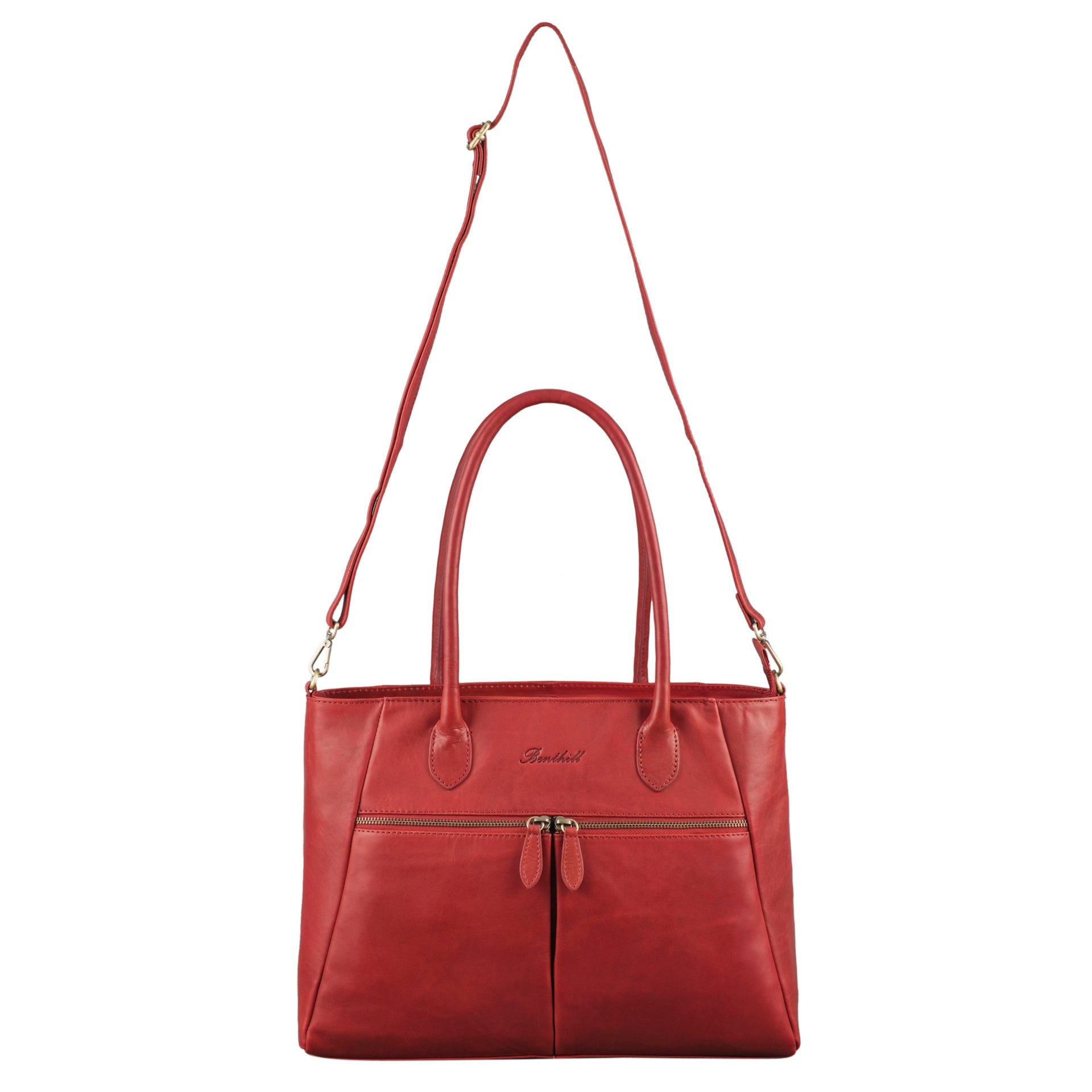 Benthill Damen Handtasche Leder - Hochwertige Ledertasche - Große Klassische Damentasche / Shopper - Elegante Umhängetasche - Schultertasche