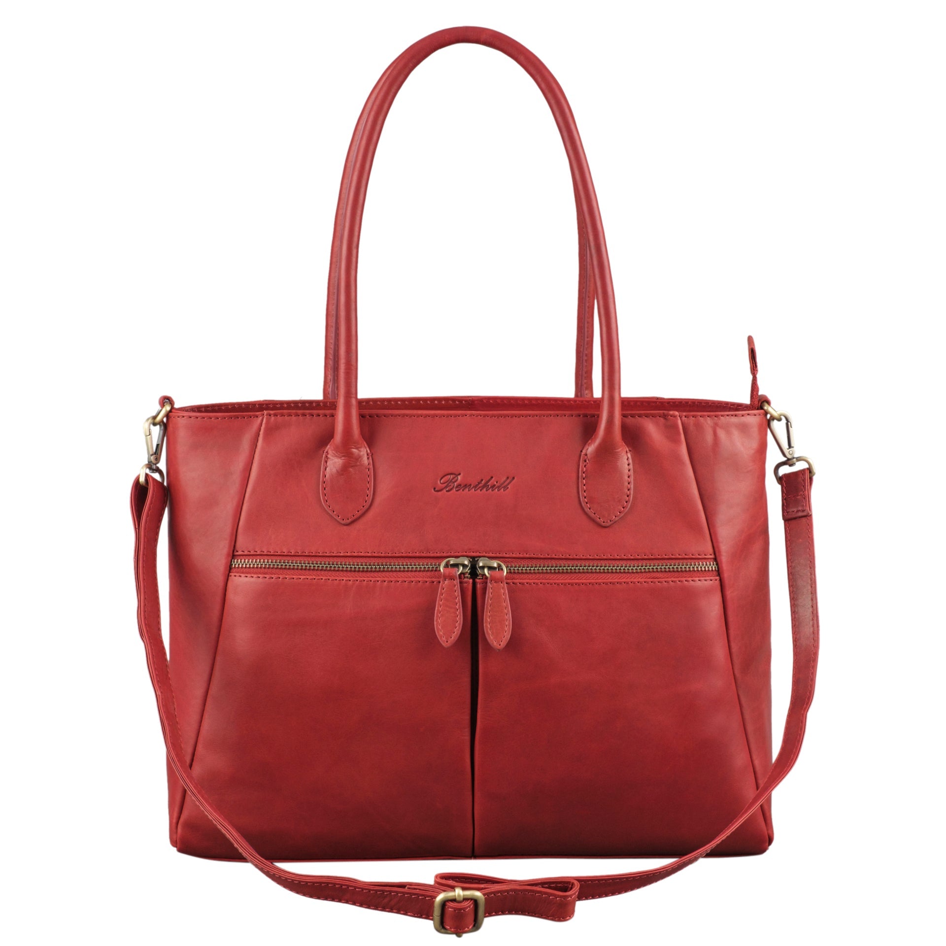 Benthill Damen Handtasche Leder - Hochwertige Ledertasche - Große Klassische Damentasche / Shopper - Elegante Umhängetasche - Schultertasche
