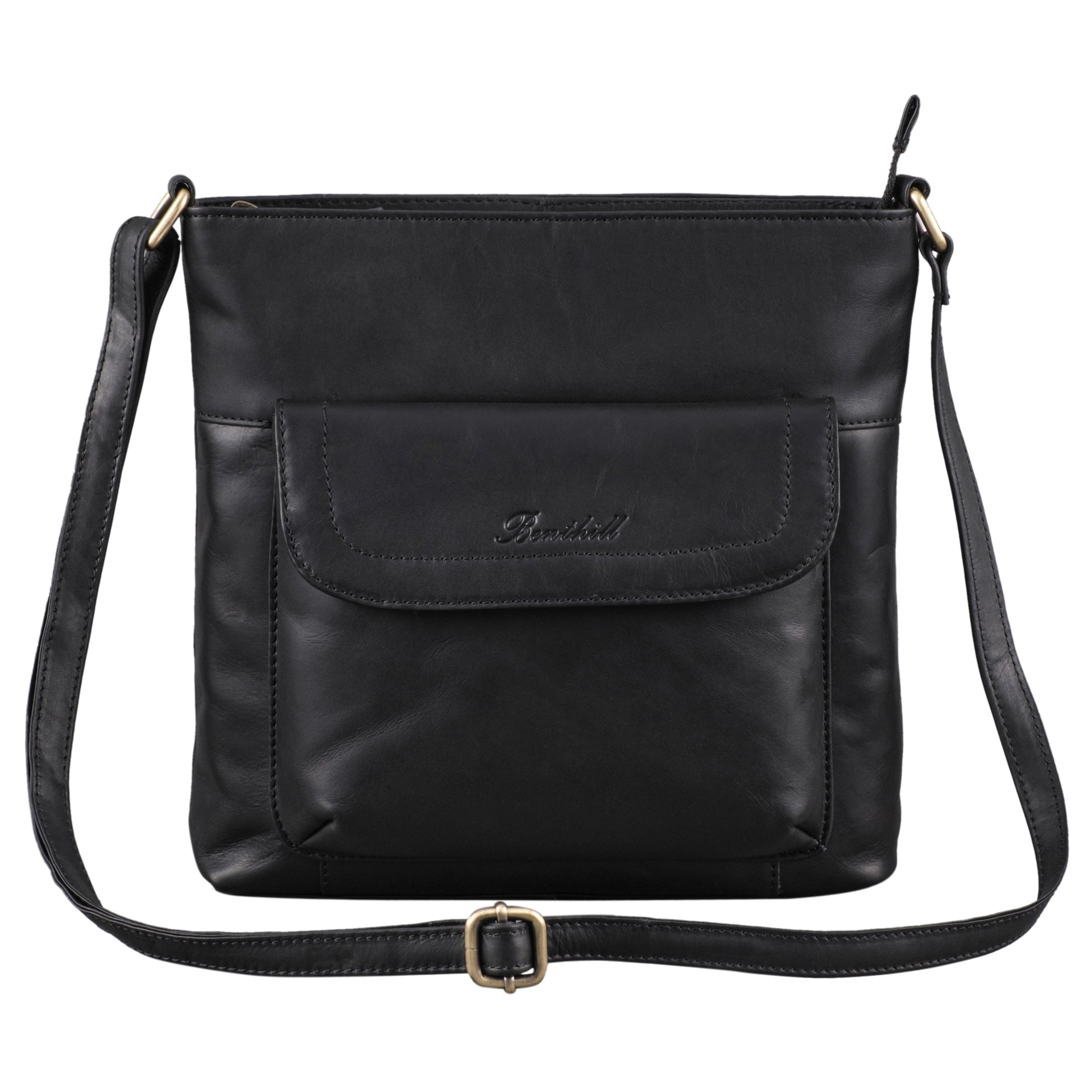 Benthill Shopper Damen Leder - Ledertasche mit Reißverschluss - Umhängetasche aus Echtleder - Handtasche Vintage - Bag Beutel - Schulterbeutel