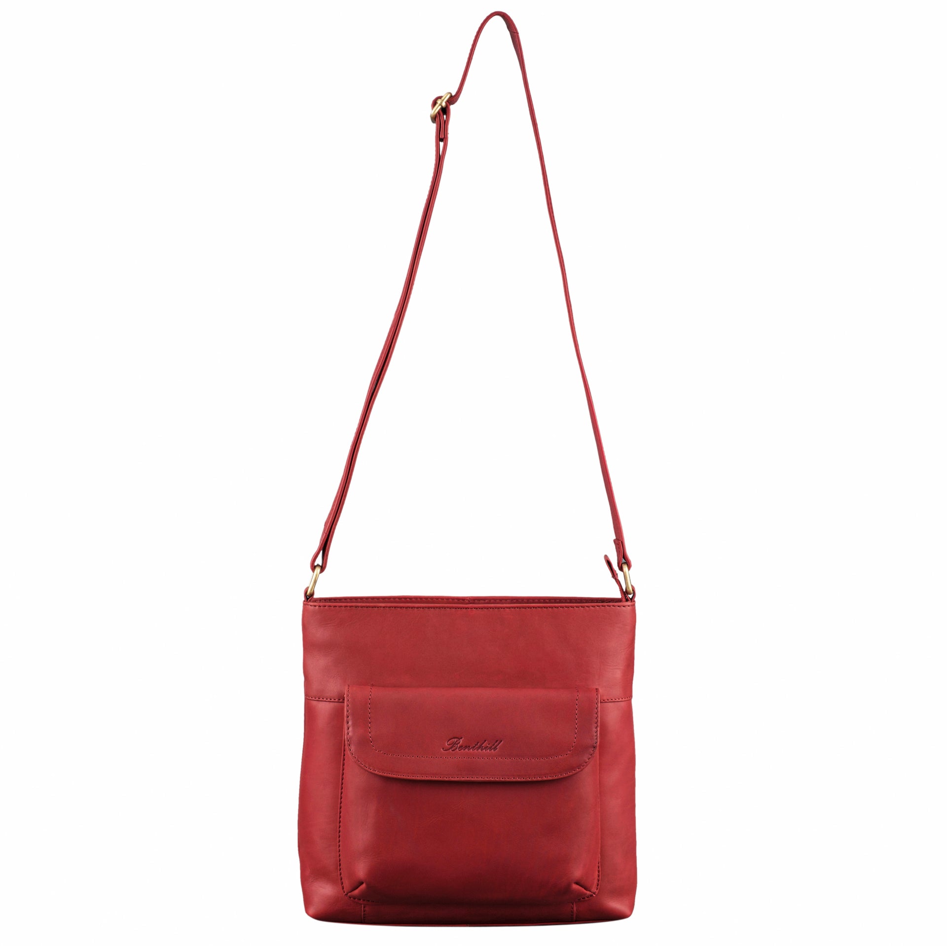 Benthill Shopper Damen Leder - Ledertasche mit Reißverschluss - Umhängetasche aus Echtleder - Handtasche Vintage - Bag Beutel - Schulterbeutel