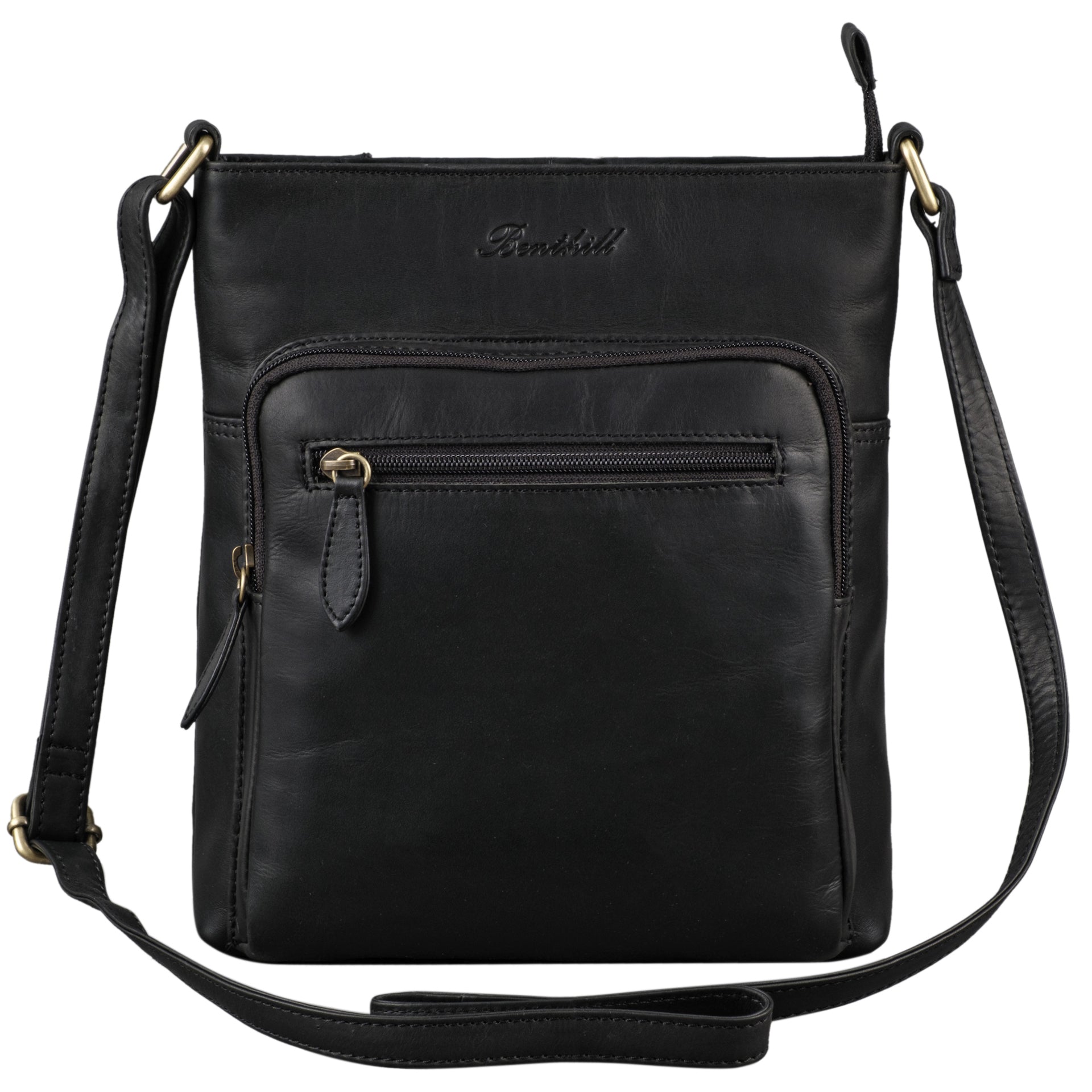 Benthill Damen Shopper Leder - Tasche aus echtem Rindsleder - Handtasche mit Reißverschluss - Schultertasche / Ledertasche - Vintage Umhängetasche