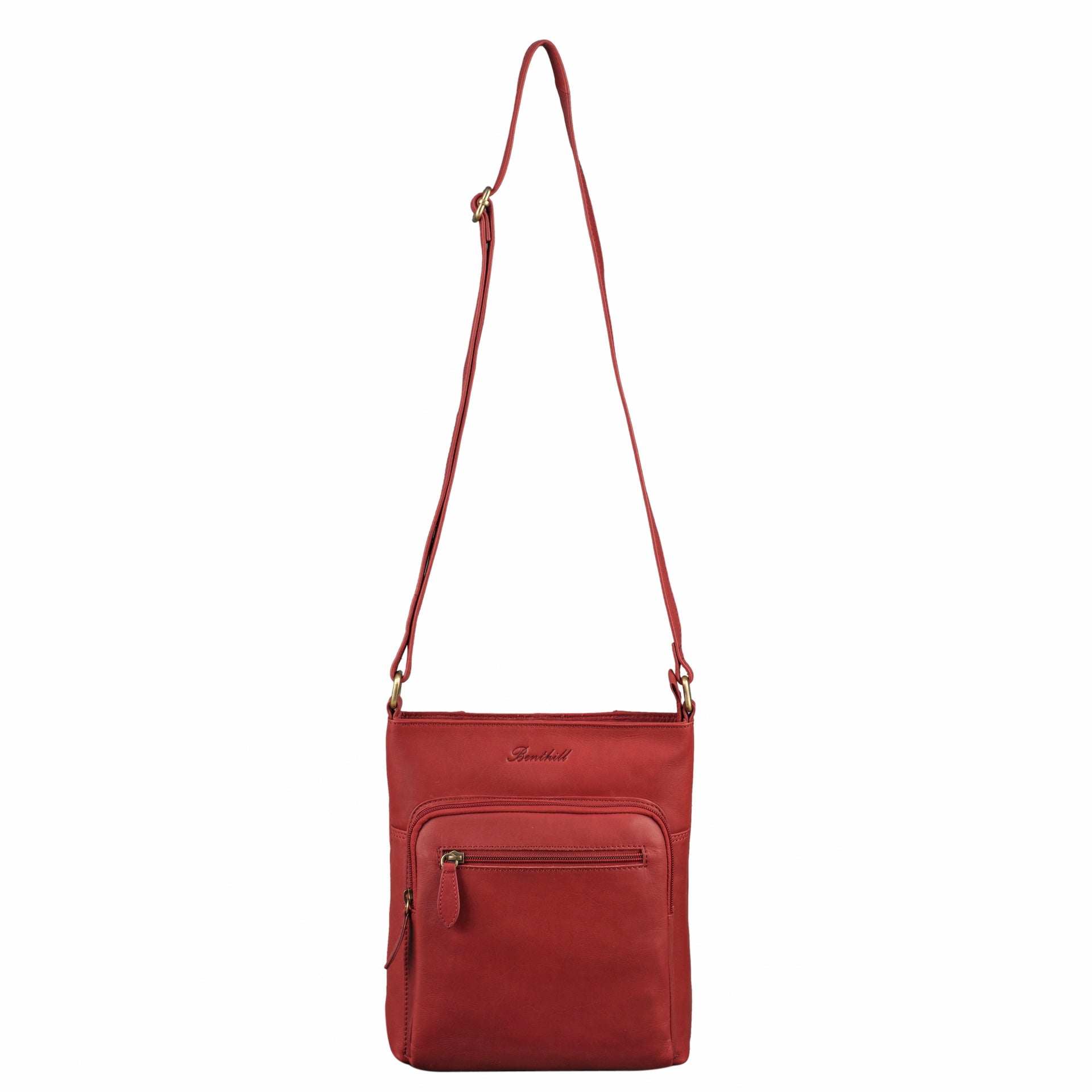 Benthill Damen Shopper Leder - Tasche aus echtem Rindsleder - Handtasche mit Reißverschluss - Schultertasche / Ledertasche - Vintage Umhängetasche
