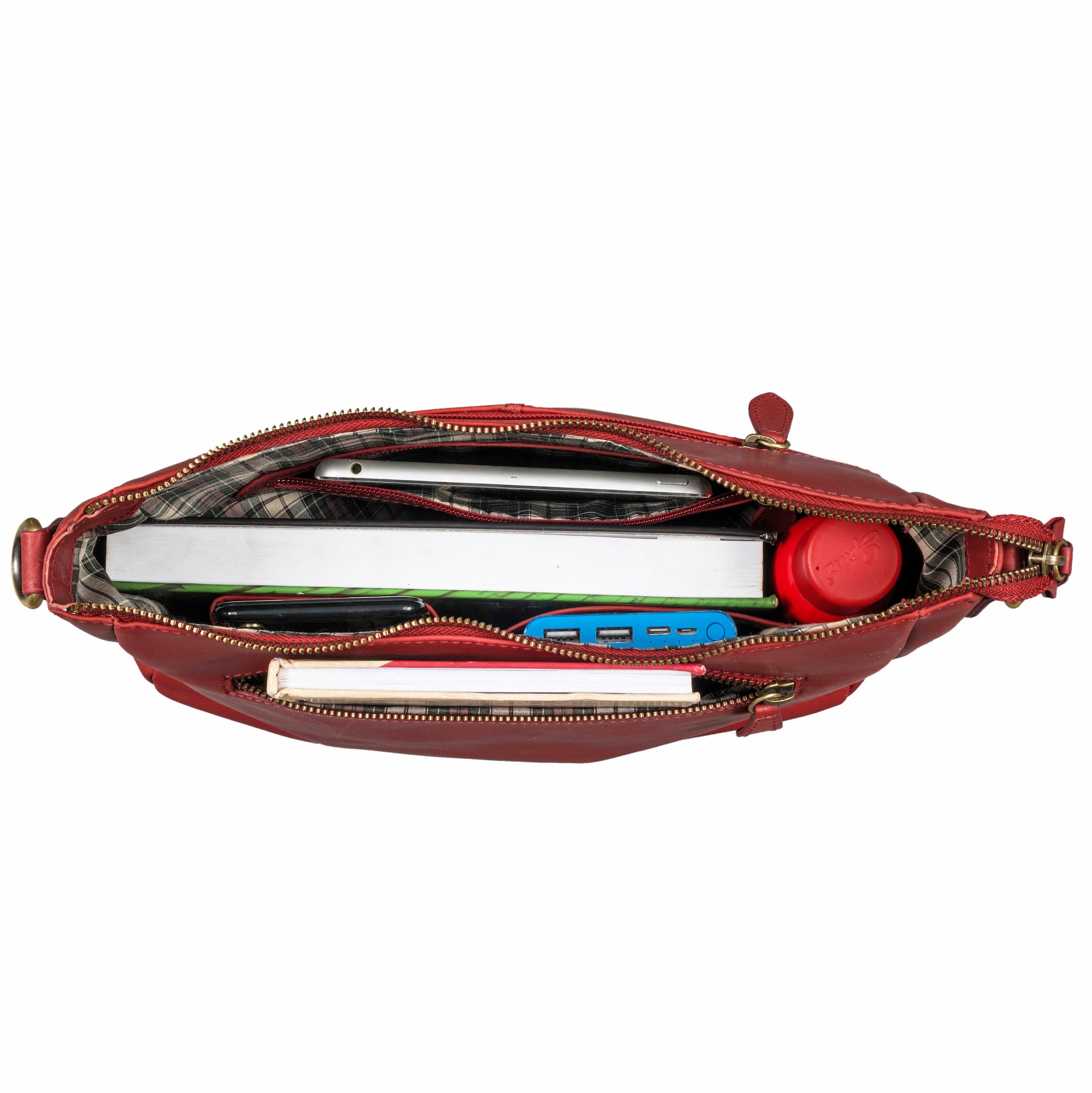 Benthill Damen Tasche Leder - Handtasche aus echtem Rindsleder - Umhängetasche mit Reißverschluss - Schultertasche / Ledertasche - Vintage Bag