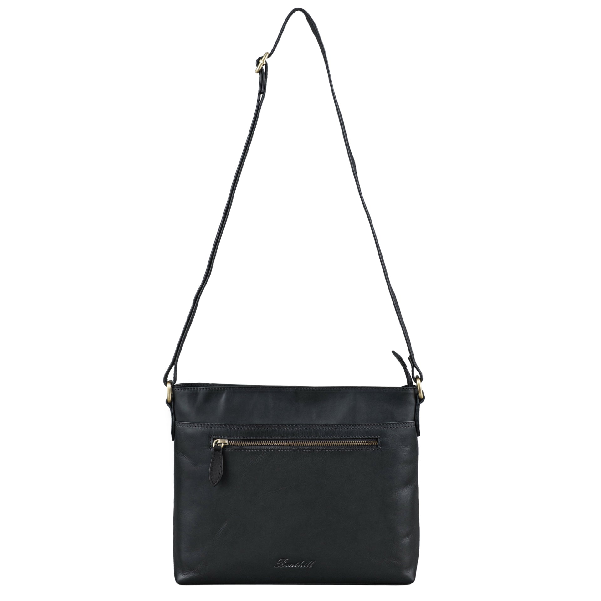 Benthill Handtasche Damen Leder - Tasche aus echtem Rindsleder - Schultertasche mit Reißverschluss - Vintage Umhängetasche