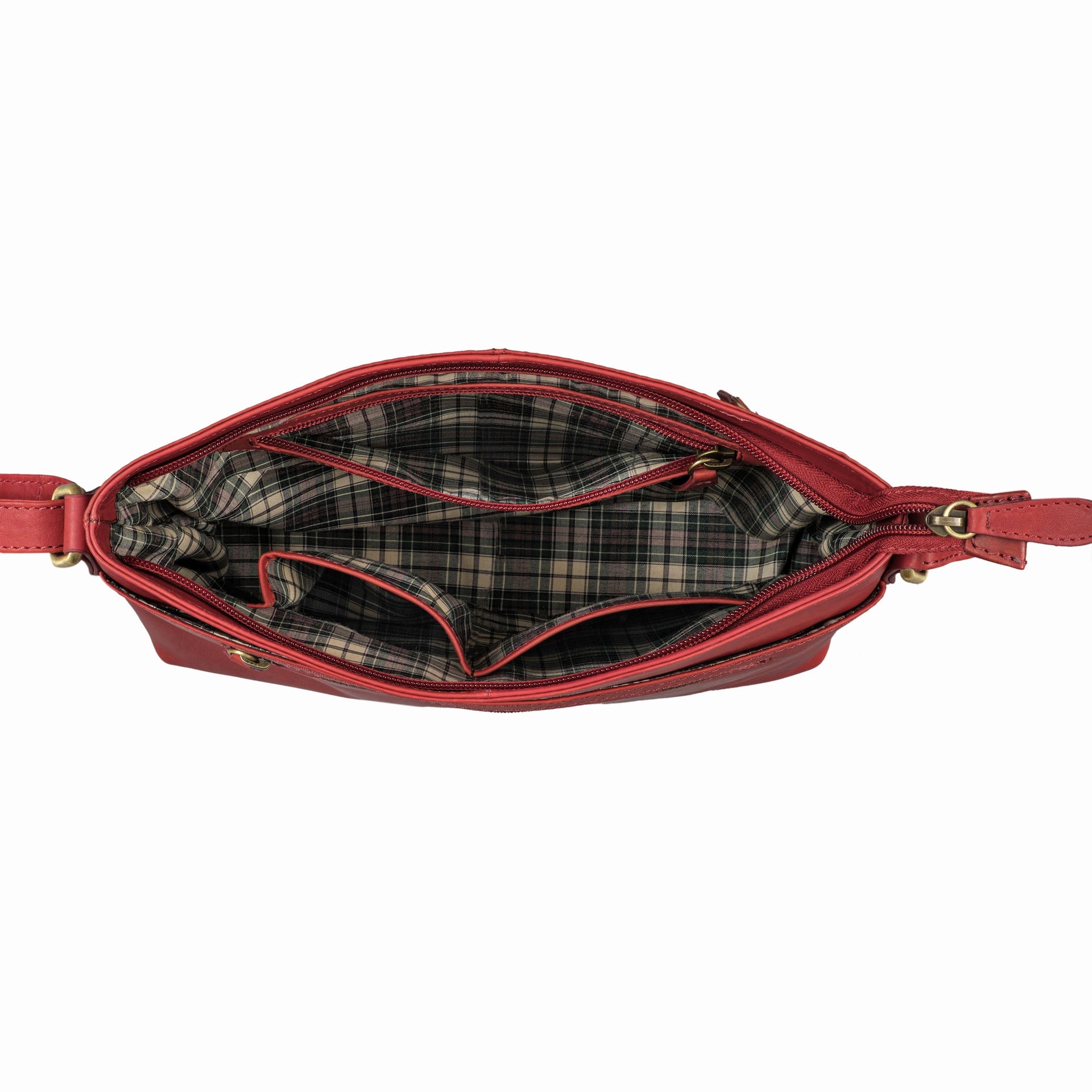 Benthill Handtasche Damen Leder - Tasche aus echtem Rindsleder - Schultertasche mit Reißverschluss - Vintage Umhängetasche