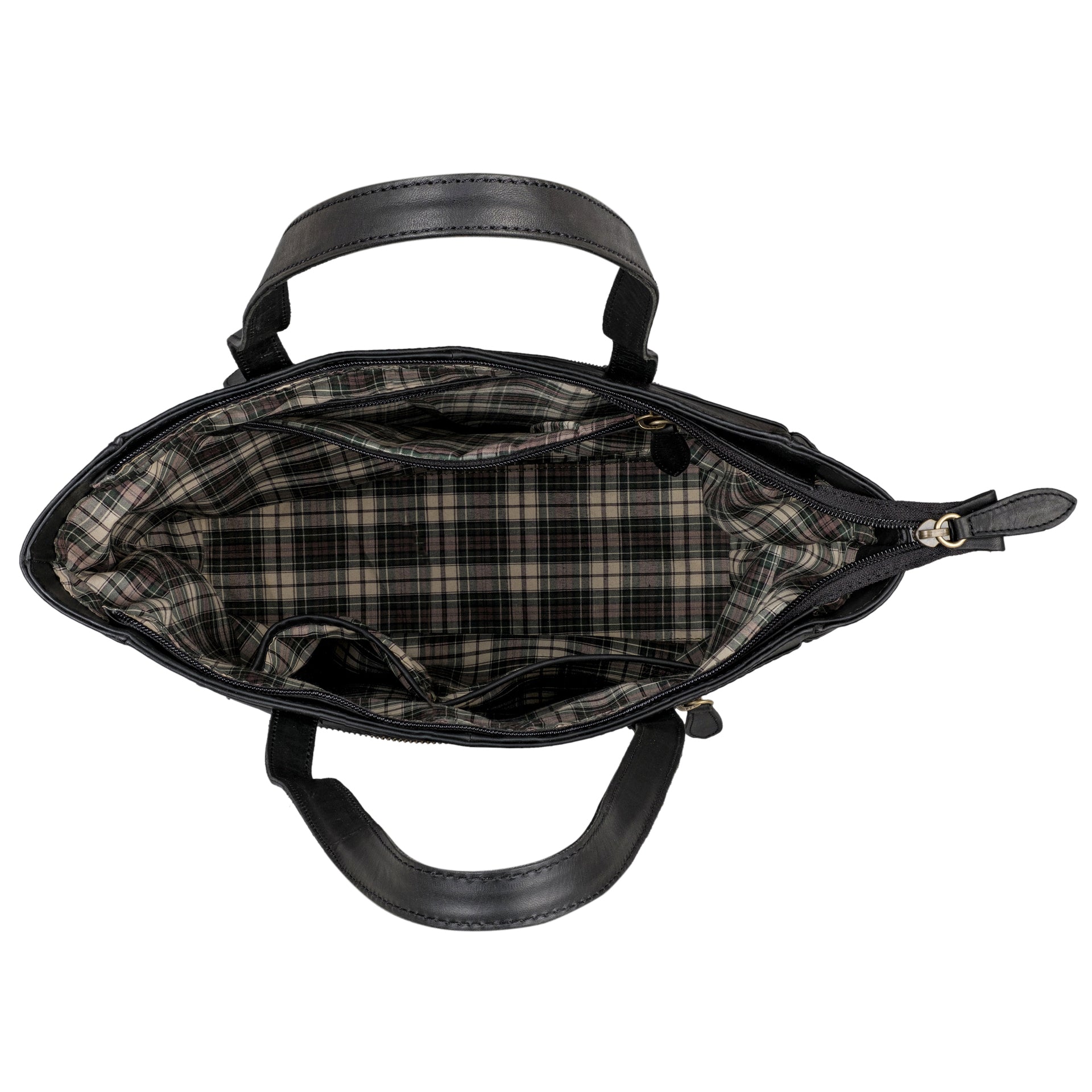 Benthill Damen Shopper Leder - Umhängetasche aus Rindsleder - Handtasche mit Reißverschluss - Schultertasche / Ledertasche - Vintage Beutel